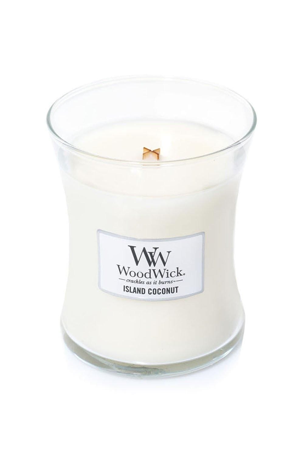 Woodwick Island Coconut Medium Candle White image 2