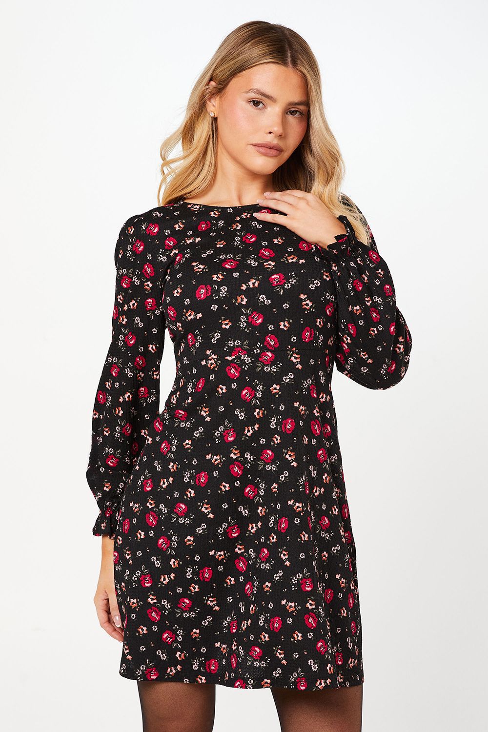 Dorothy Perkins Pink Ditsy Long Sleeve Mini Dress Floral image 2