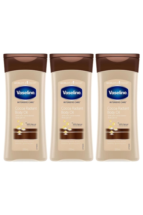 Vaseline 'Body Gel Oil' Intensive Care Cocoa Radiant 200ml, 3pk