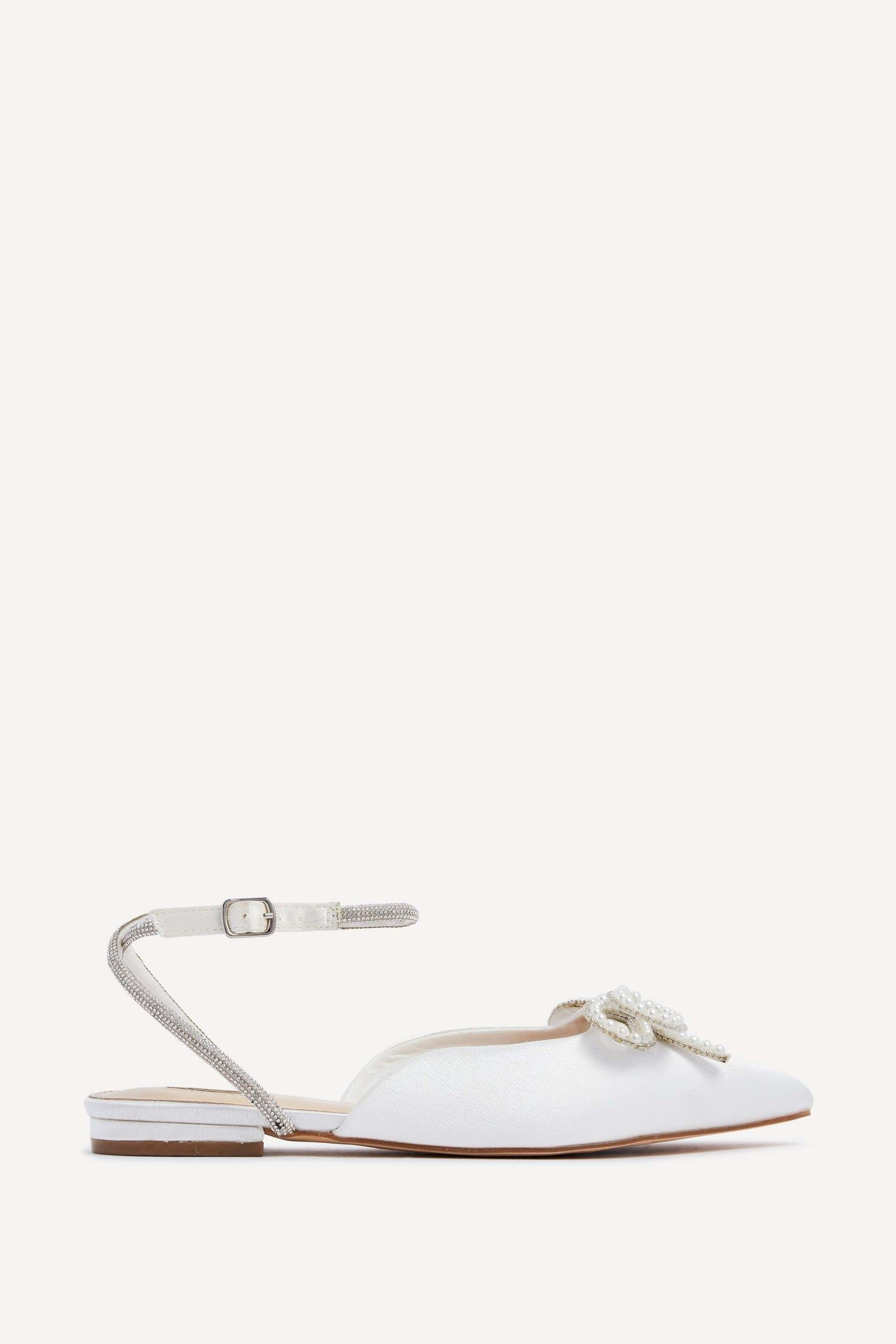 Linzi Lalita Bridal Ivory Satin Flat Mules