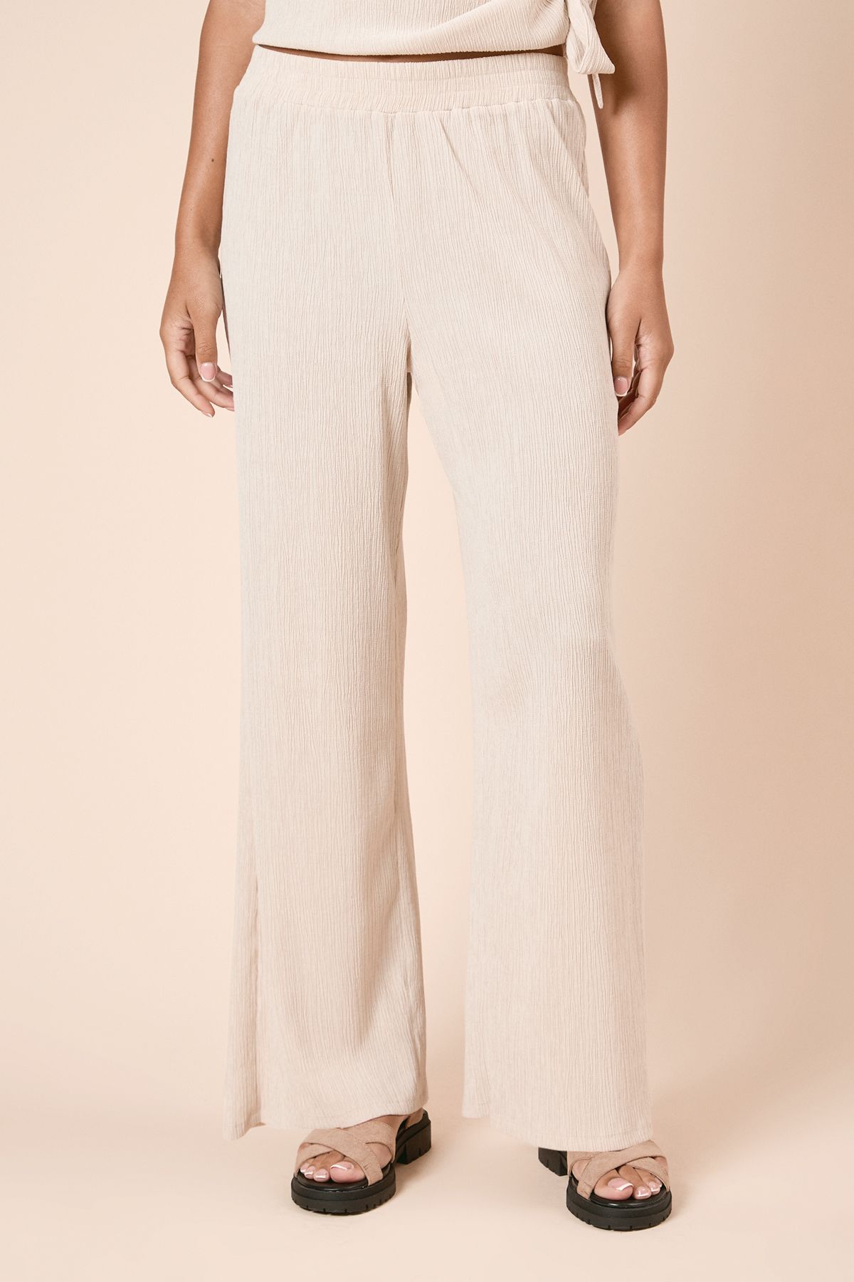 Dorothy Perkins Wide Leg Jersey Trouser Stone image 2