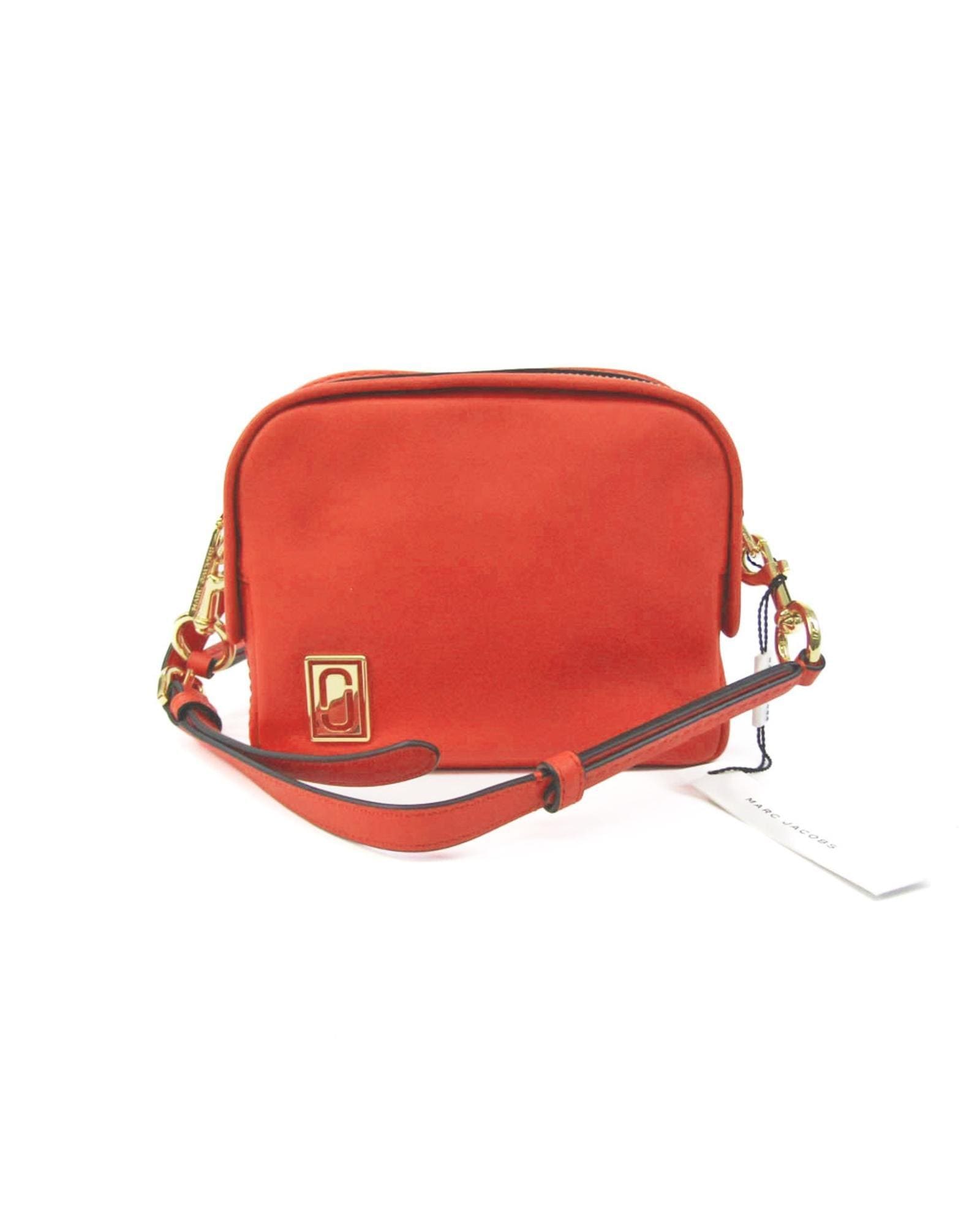 Marc Jacobs Preloved Snapshot Mini Camera Bag Zip Closure Wo - Red Shoulder image 1