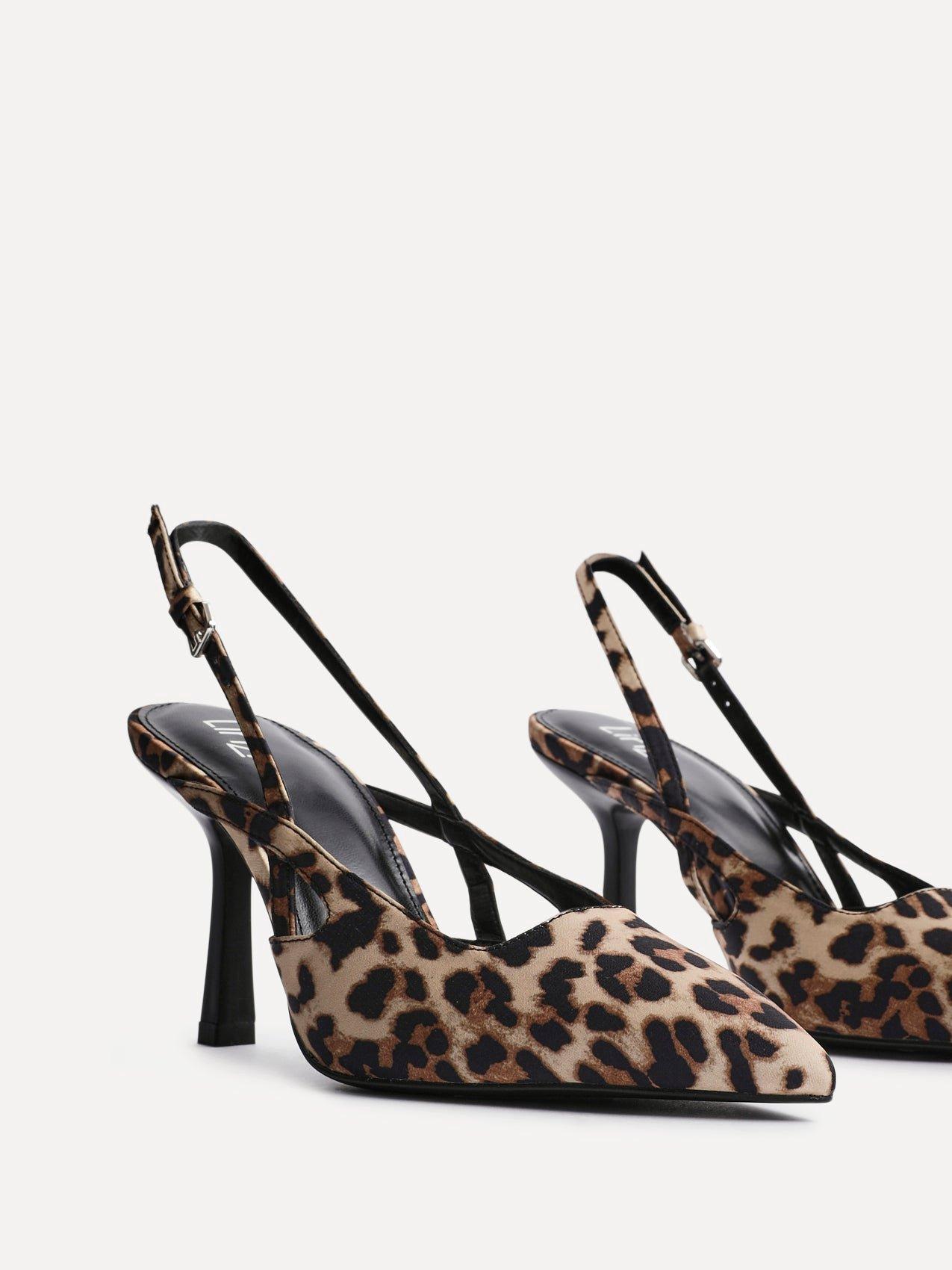 Linzi Rhea Leopard Print Sling Back Court Heels image 4