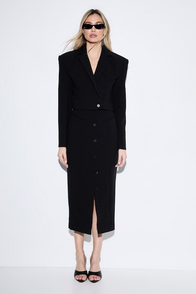 MissPap Premium Pleat Back Blazer Black