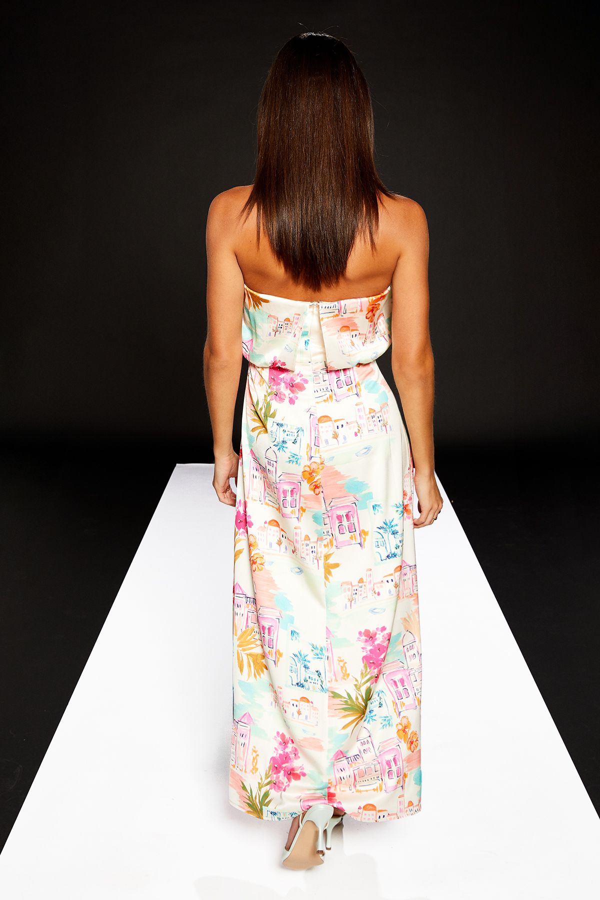 RUNWAY 1.8.1.8 Runway 1.8.1.8 Bandeau Printed Maxi Dress Multi image 3