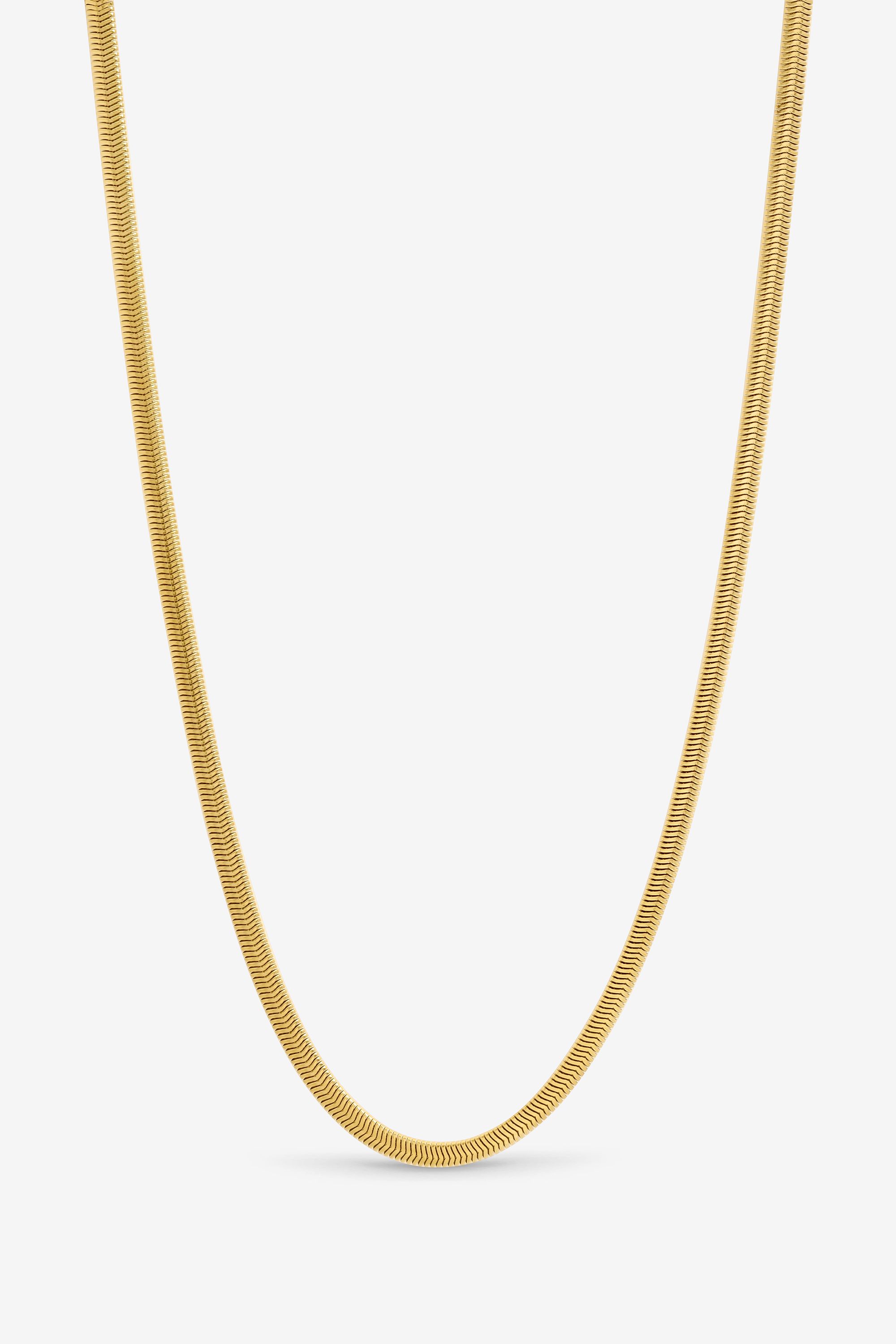 Inicio Men's Gold Plated Waterproof Snake Chain Necklace - Gift Pouch