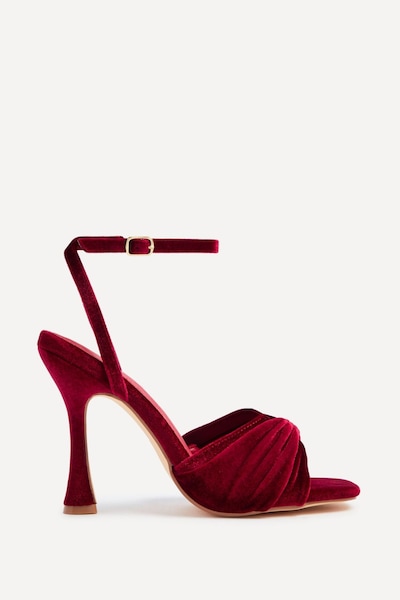 Linzi Emery Red Velvet Stiletto High Heel