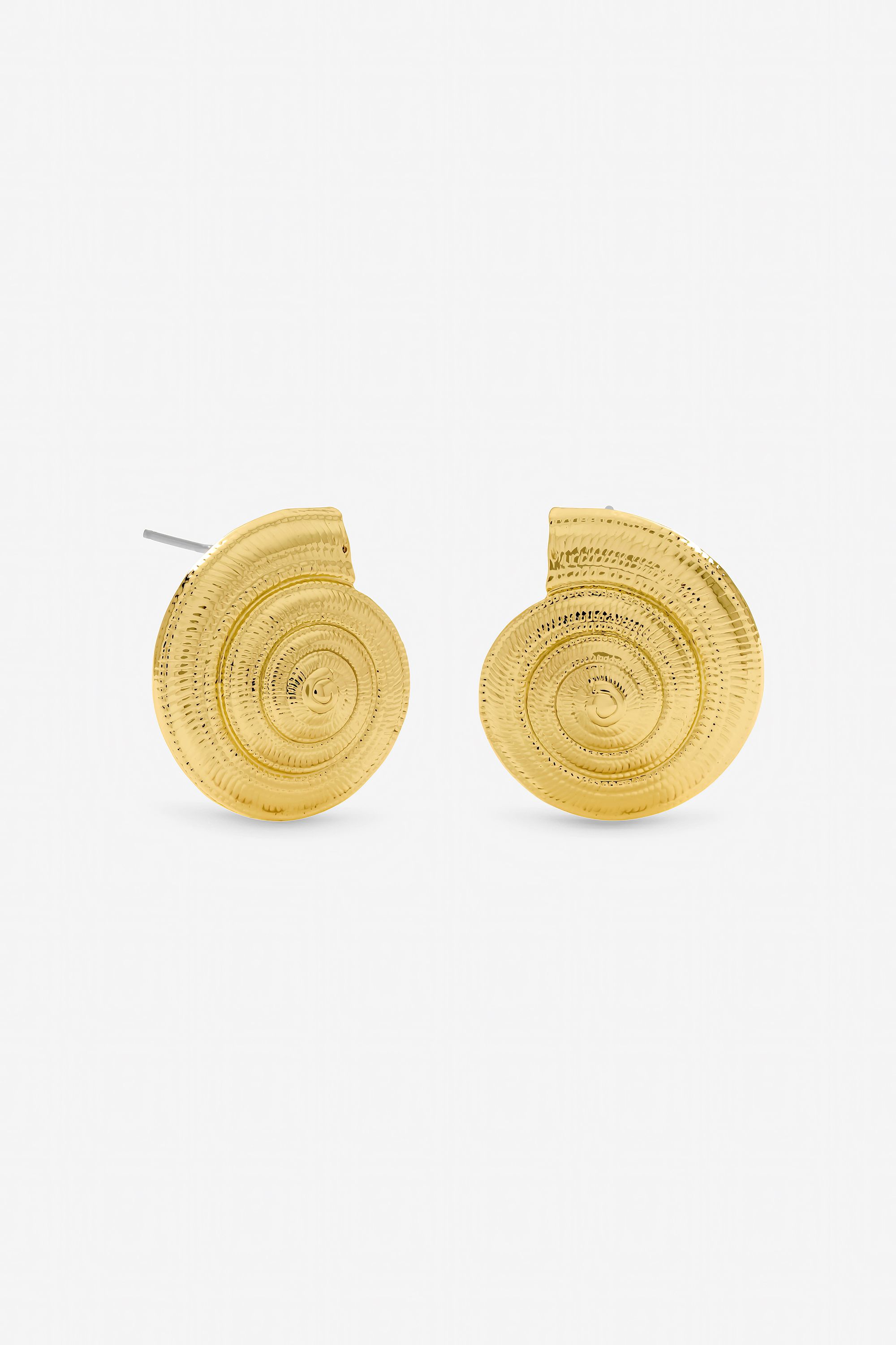 Inicio Gold Plated Statement Shell Earrings - Gift Pouch