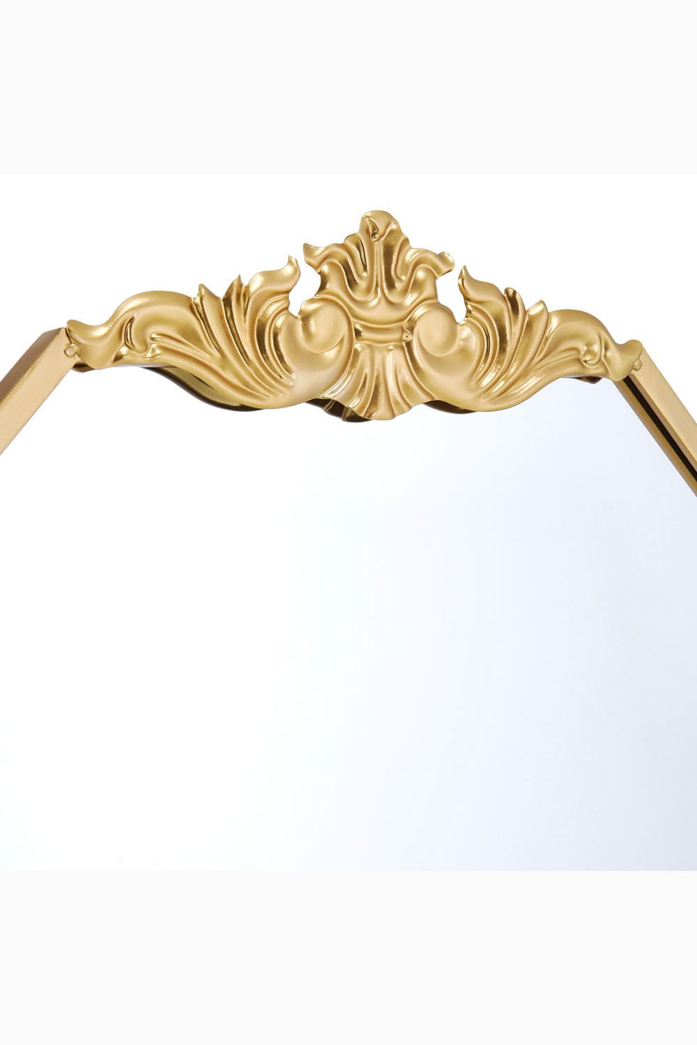 Living and Home 60cm W x 90cm H Gold Wave Carved Metal Framed Decorative Wall Mirror Makeup Mirror image 5