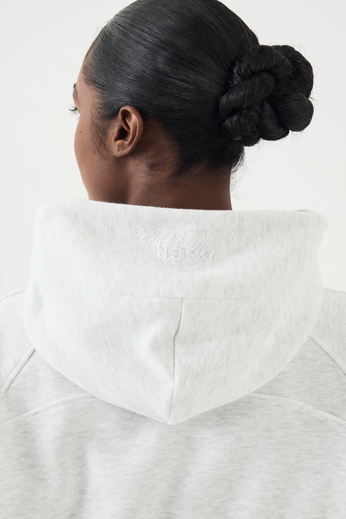 DSGN Studio DSGN Studio Ribbed Panel Half Zip Hoodie Ash Grey image 4