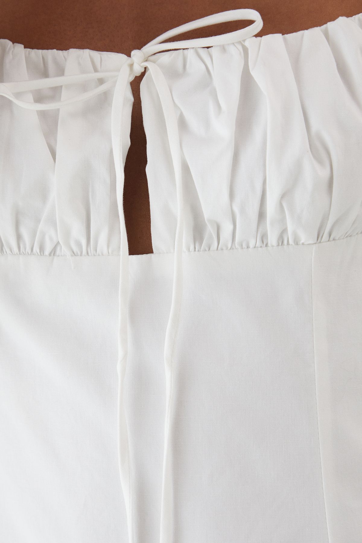 MissPap Puffball Ruched Bust Mini Dress White image 5