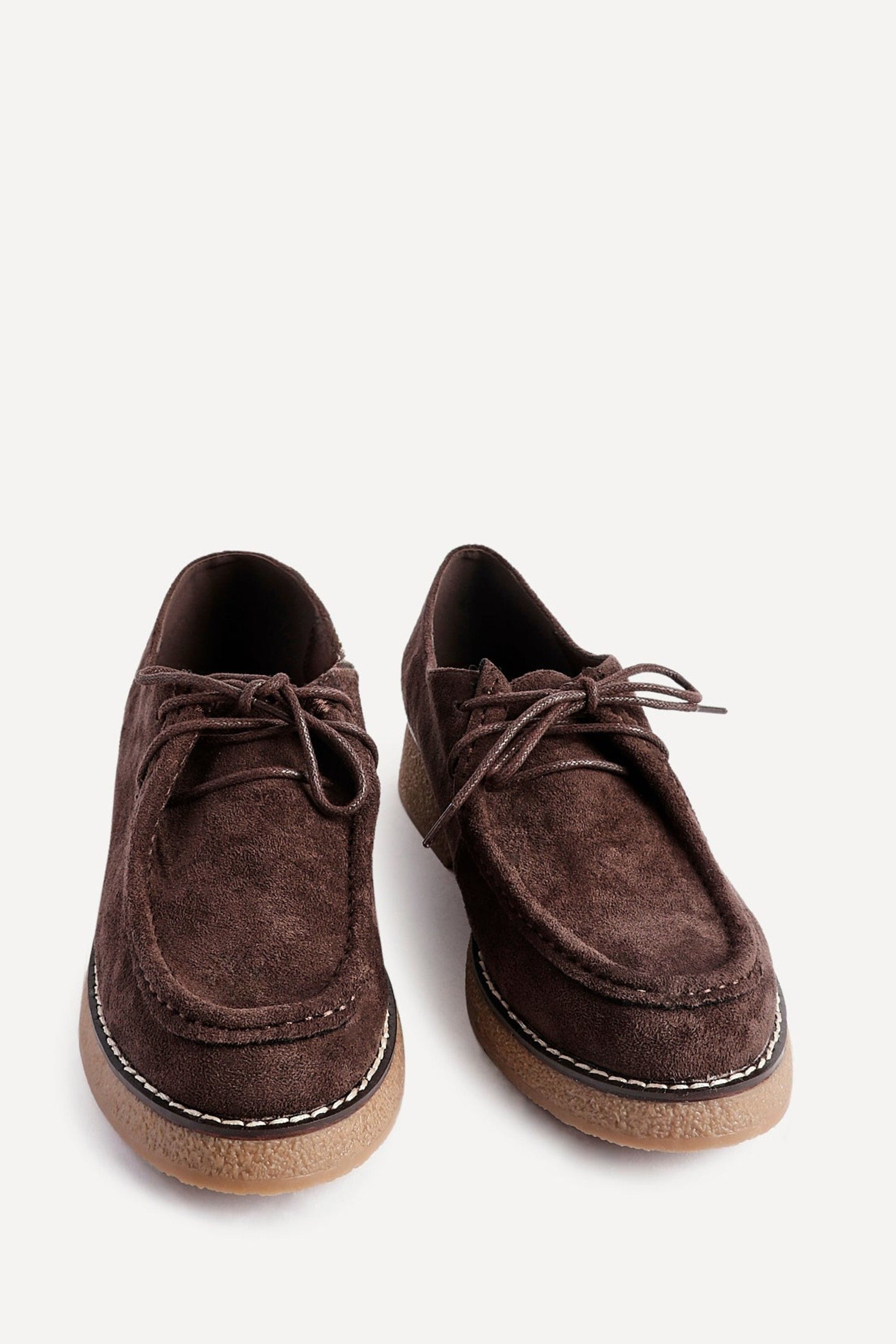 Linzi Perth Brown Faux Suede Laced Chunky Loafer image 3