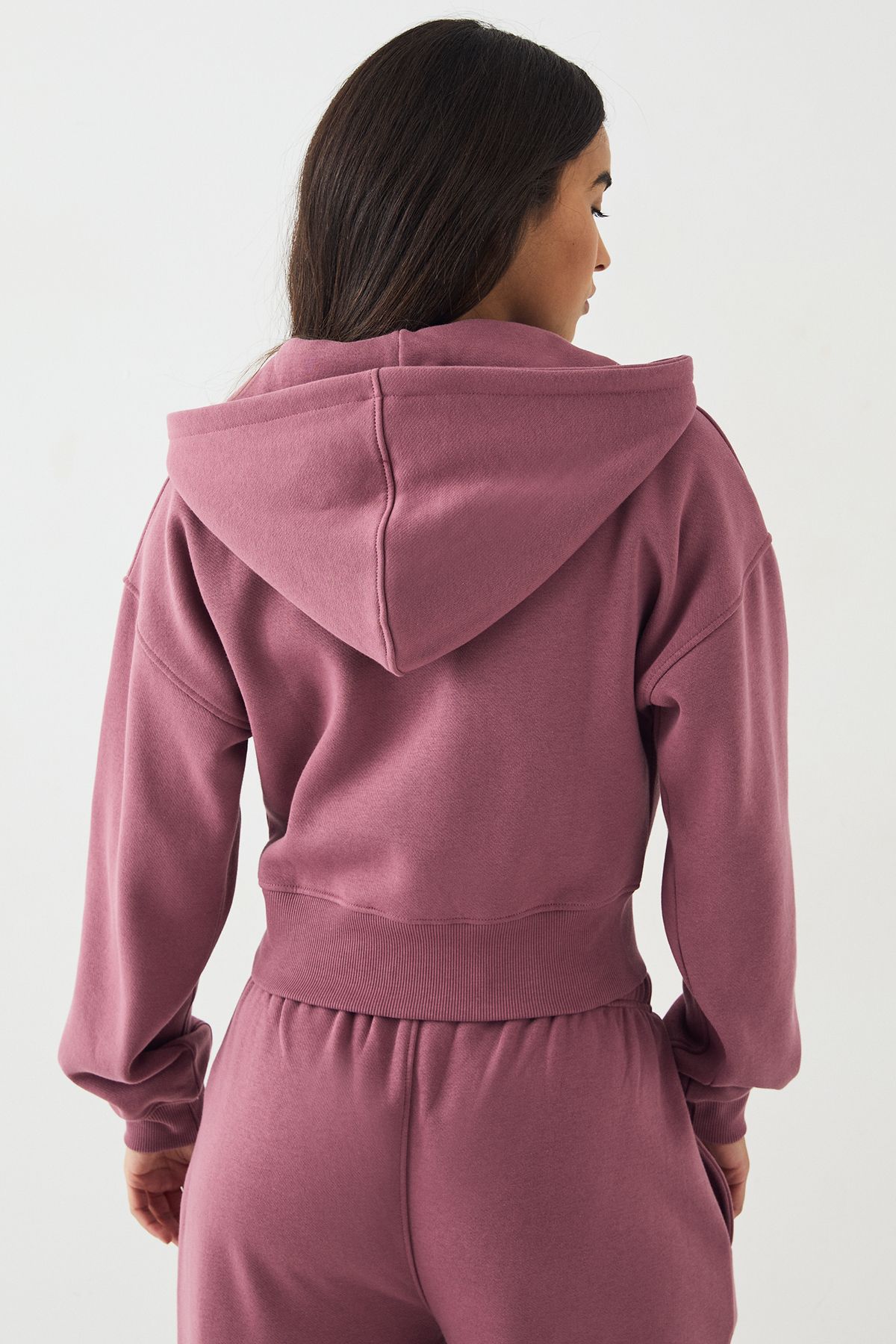 DSGN Studio DSGN Studio Script Embroidered Zip Through Hoodie Rose image 2