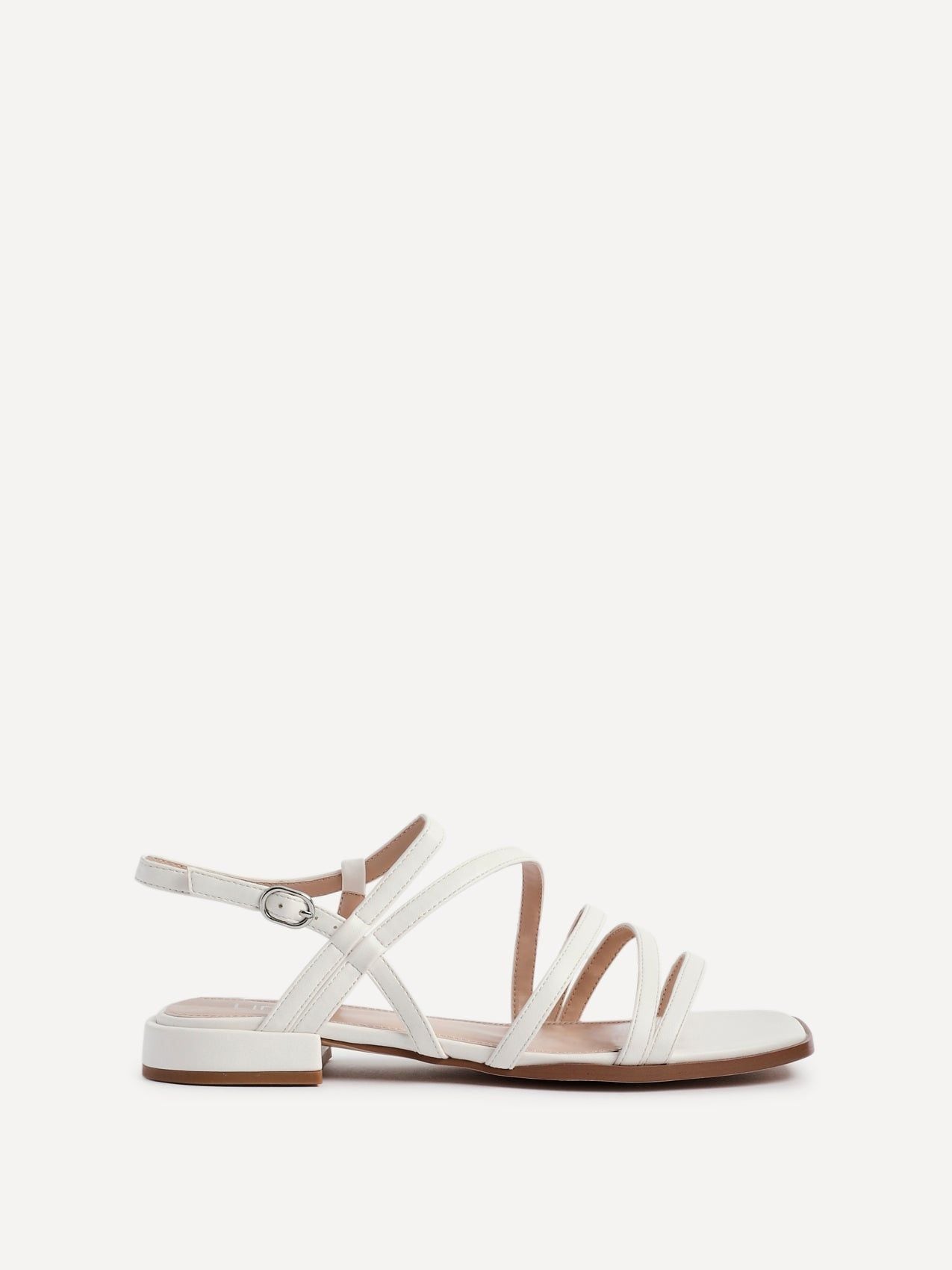 Linzi Lucie White Mini Block Heel Strappy Sandals
