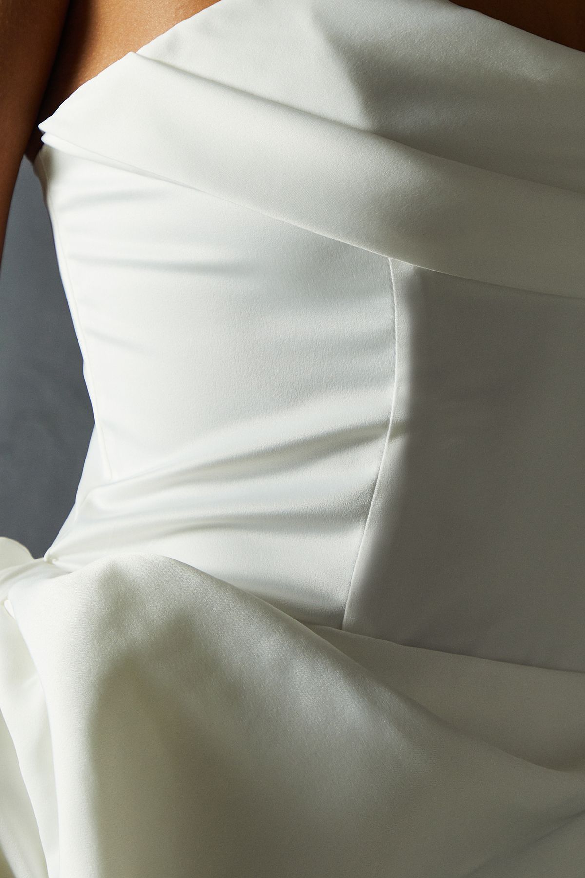 MissPap Satin Draped Bow Playsuit White image 5