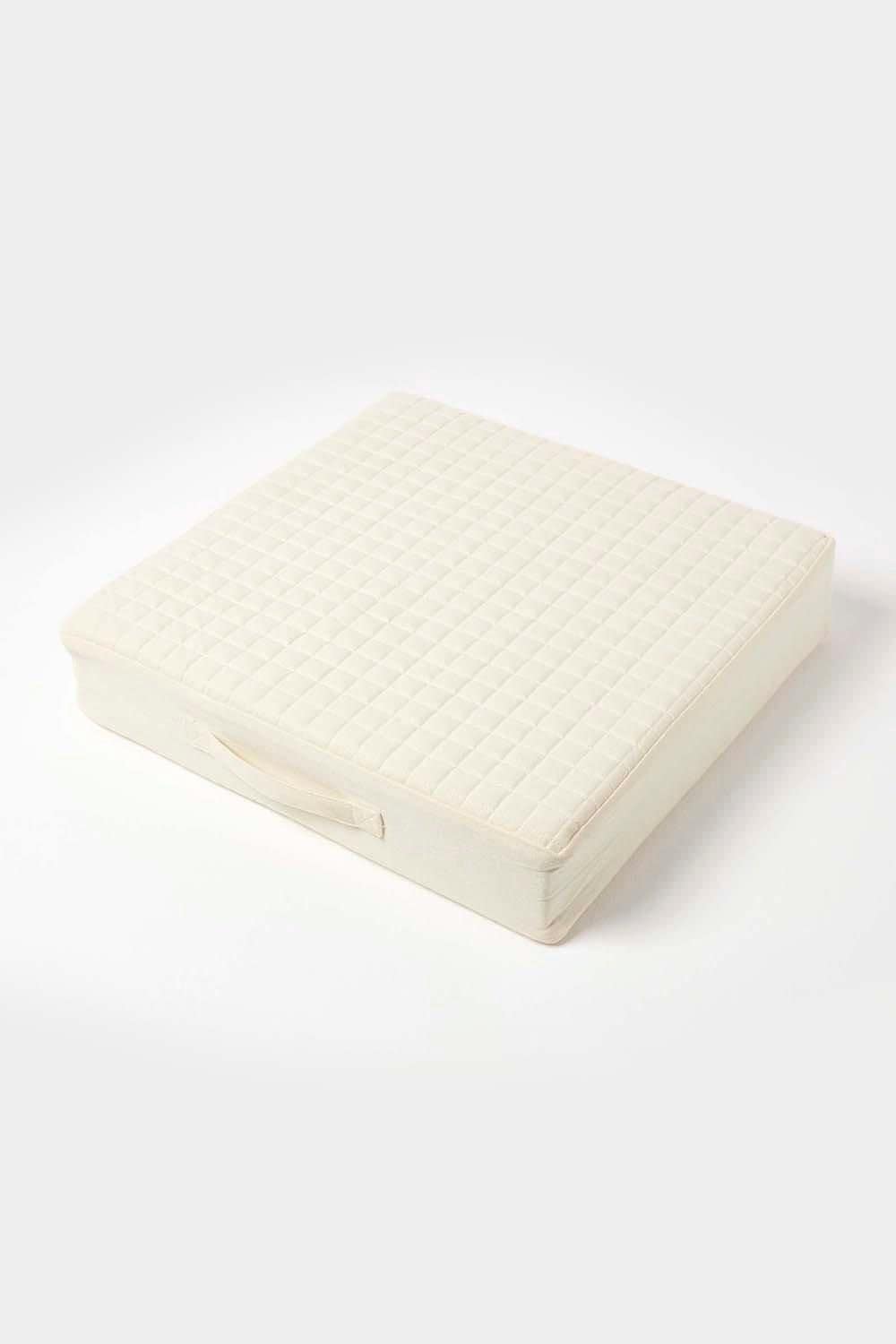 Homescapes Quilted Cotton Armchair Booster Cushion Cover image 4