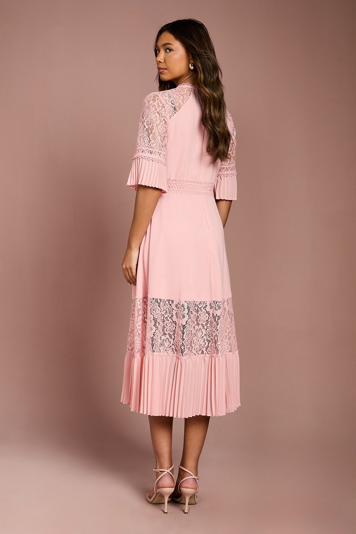 Coast Lace Insert Midi Dress Blush image 3