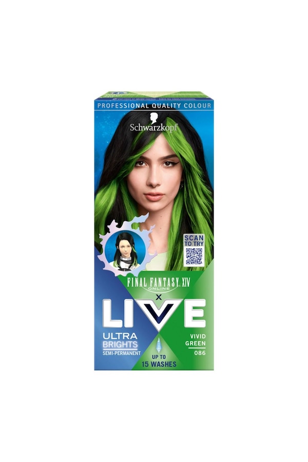 Schwarzkopf Ultra Brights 086 Vivid Green Semi Permanent 'Hair Dye' Bold Colour UK
