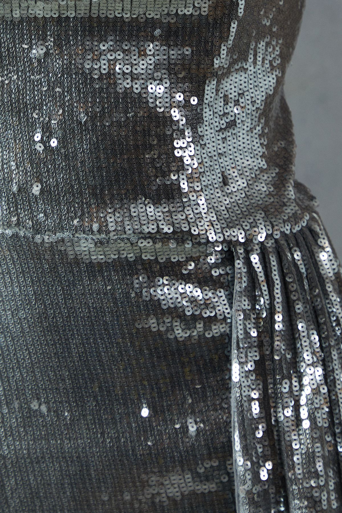 MissPap Sequin Corseted Bandeau Draped Bodycon Mini Dress Grey image 5