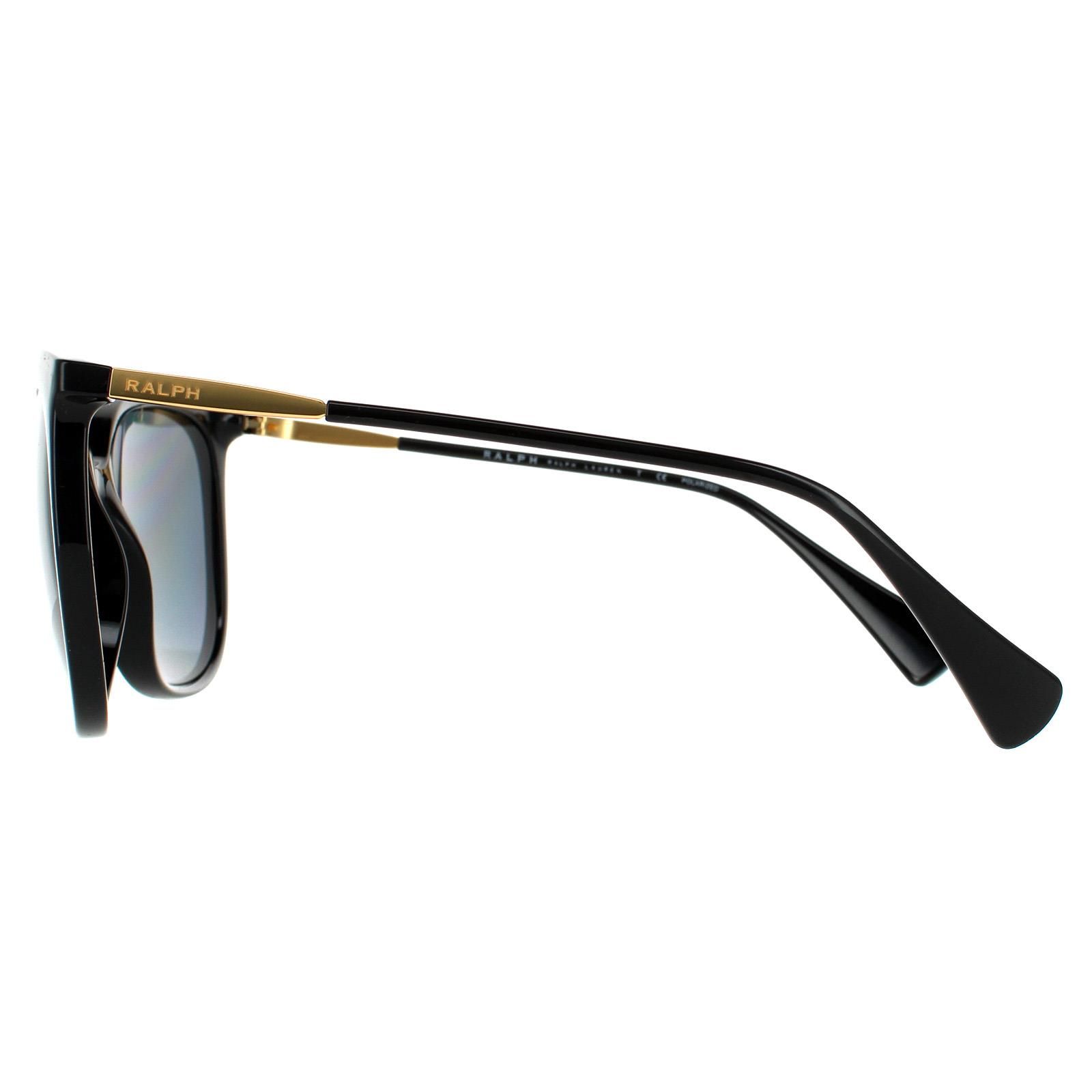 Ralph by Ralph Lauren Butterfly Shiny Black Dark Grey Polarized RA5248 Sunglasses image 3