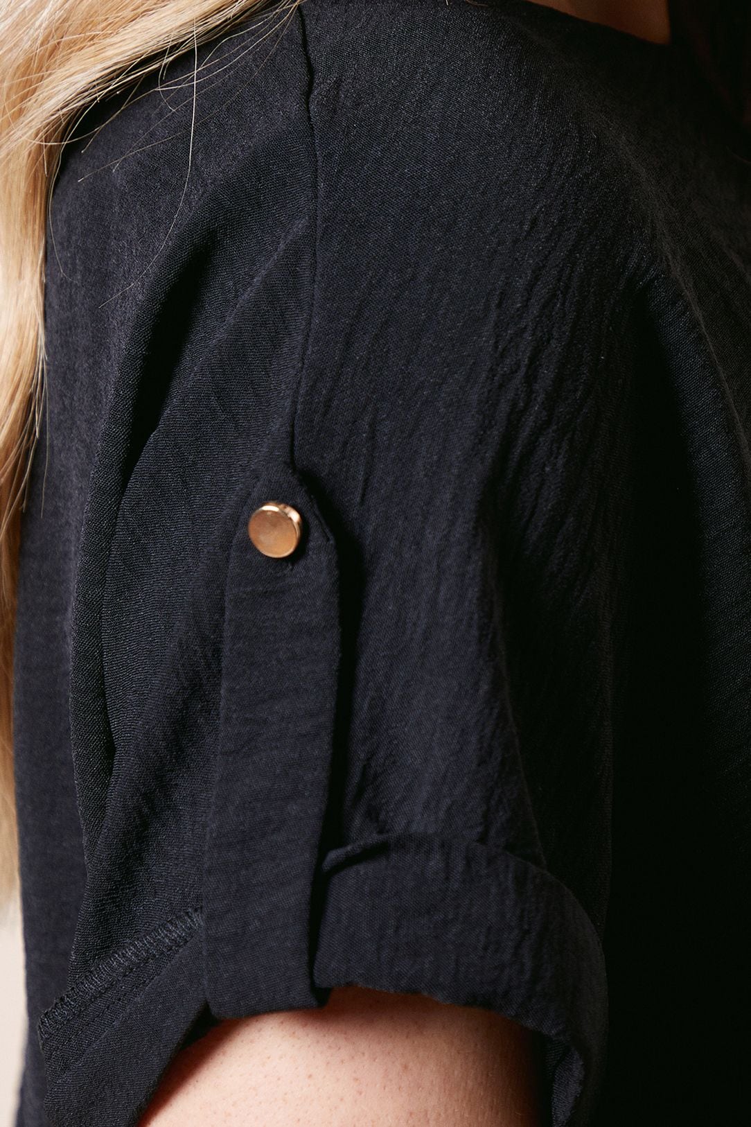 Dorothy Perkins Roll Sleeve Blouse Black image 5