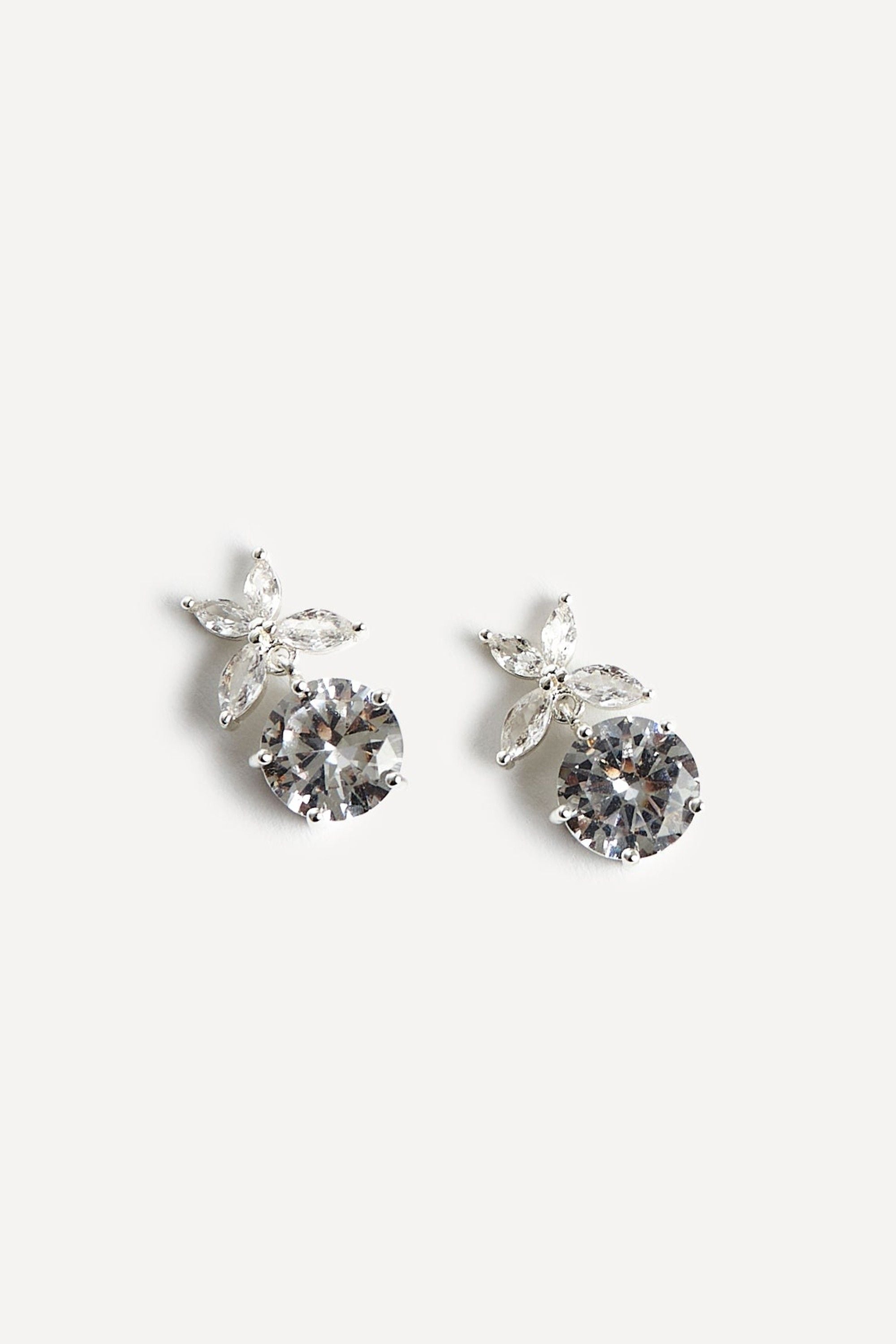 Linzi Bloom Silver Crystal Drop Earrings image 6
