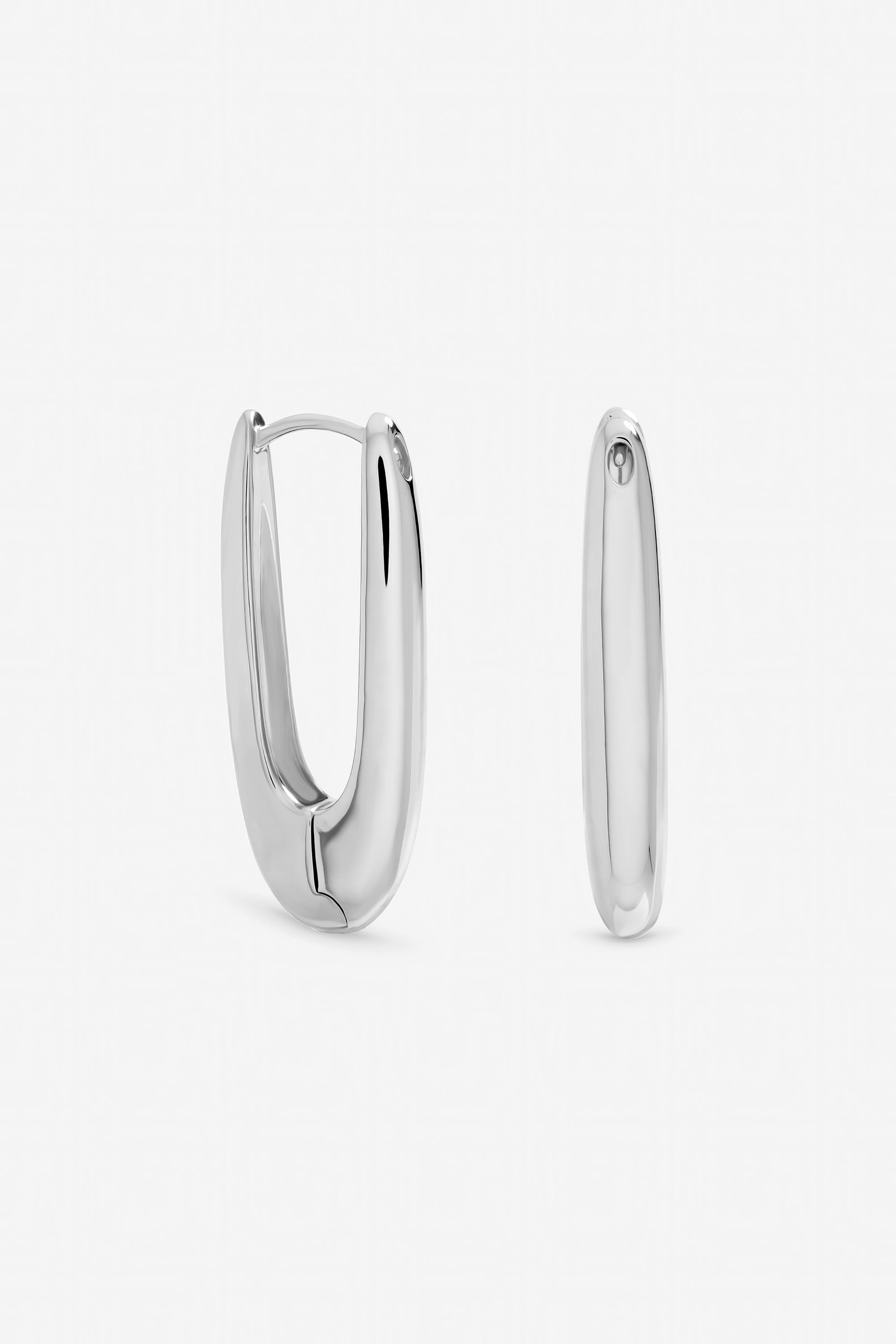 Inicio Sterling Silver Plated Polished Long Fluid Hoop Earrings image 1