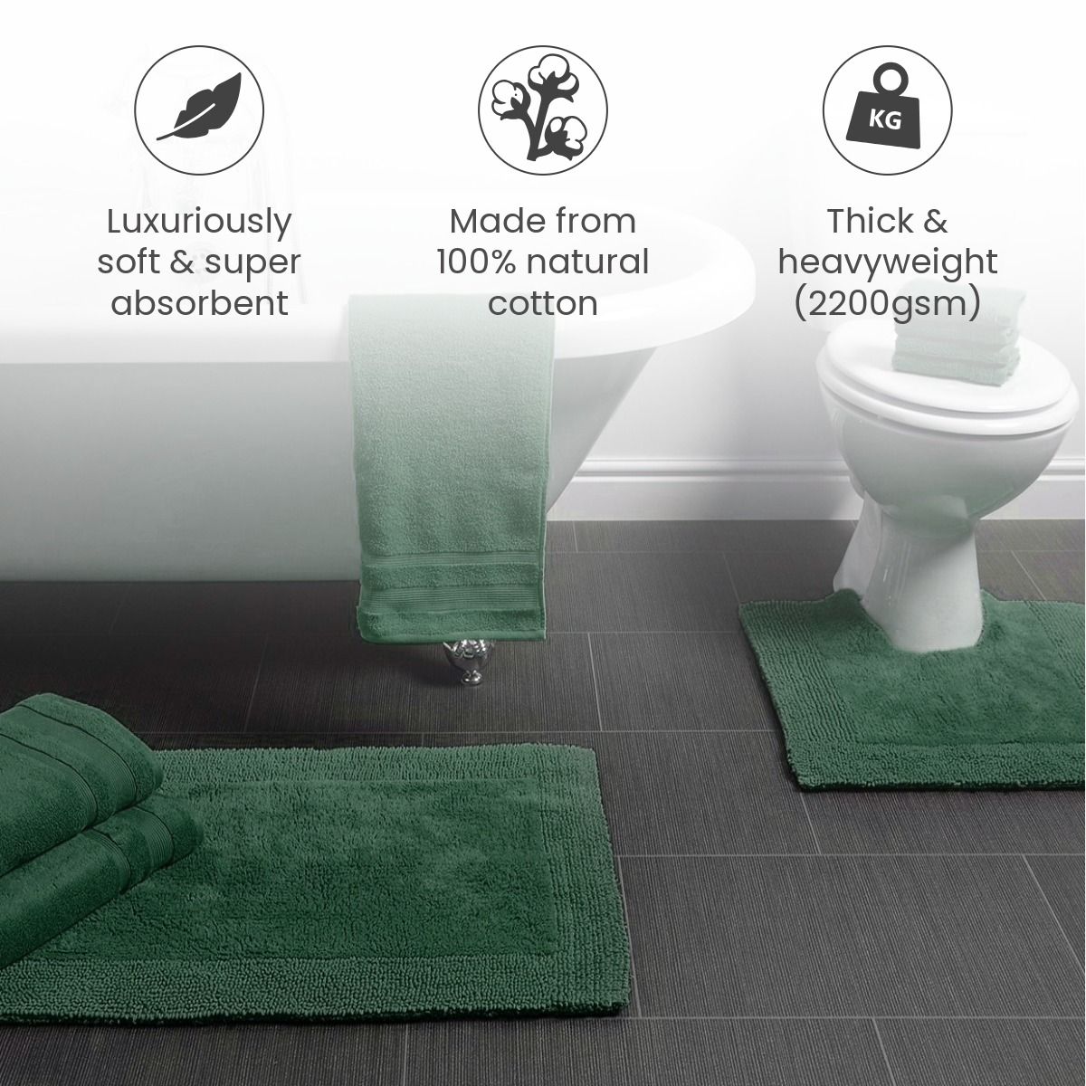 Allure Bath Fashions Elegance Reversible Heavyweight Bath Mat image 4
