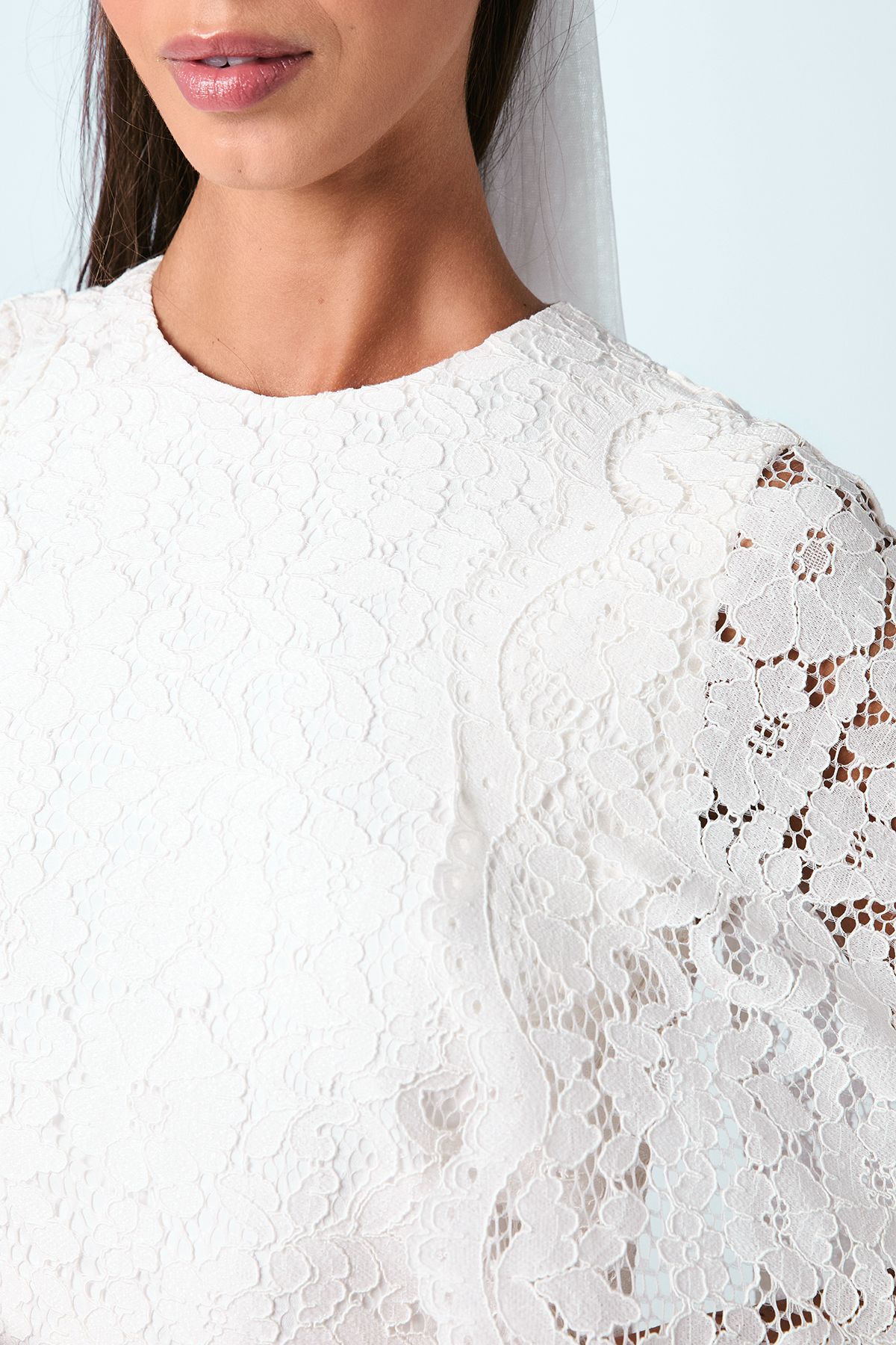 Coast Lace Cape Wedding Dress Ivory image 5