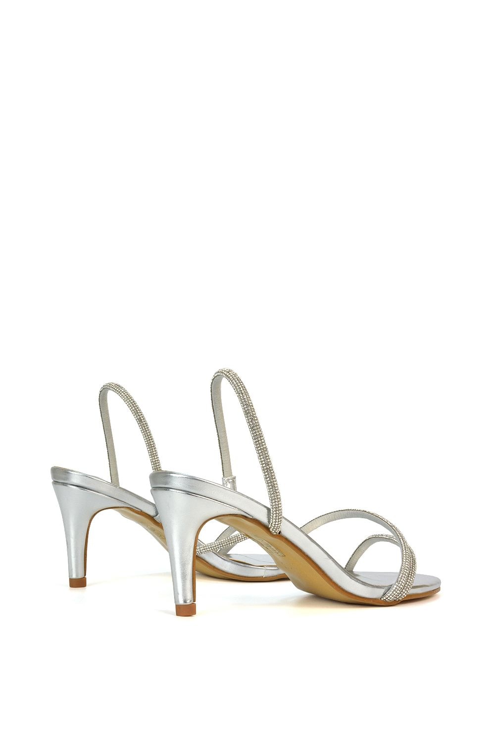 XY London 'Polly' Slingback Strappy Diamante Stiletto High Heel Sandals image 3