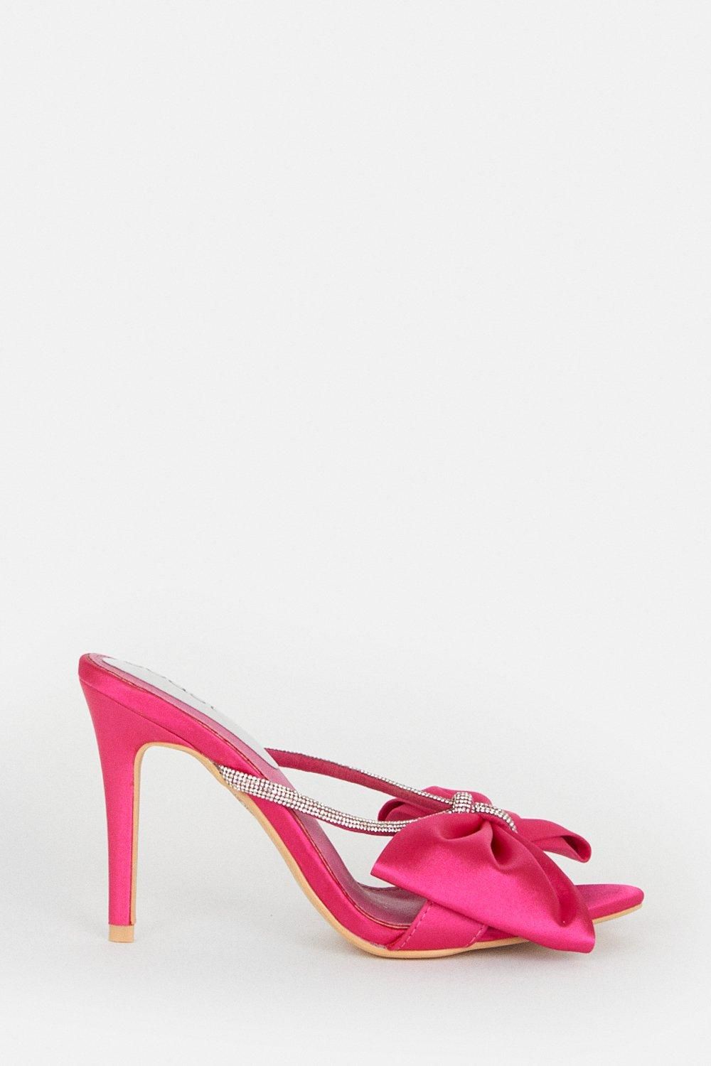 Coast Satin Bow Open Toe Heel Pink image 2