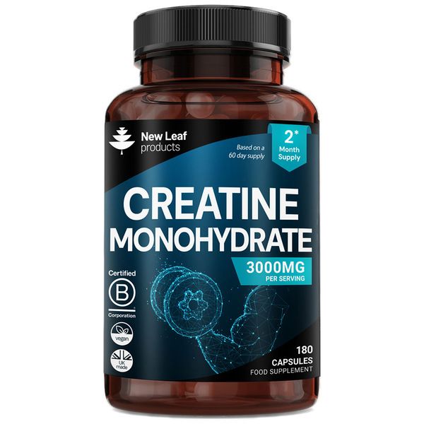 New leaf health Creatine Monohydrate Capsules 3000mg - Gym Workout Supplement
