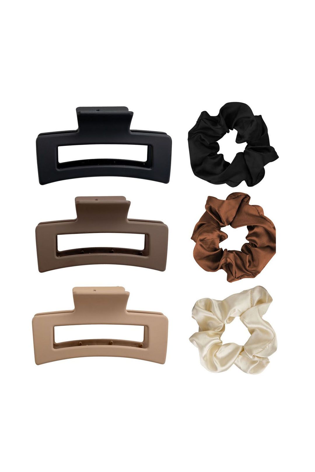 Brushworks Natural Hair Clip & Scrunchie Set Multi image 2