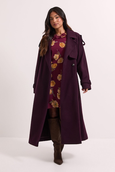 Dorothy Perkins Petite Belted Trench Berry