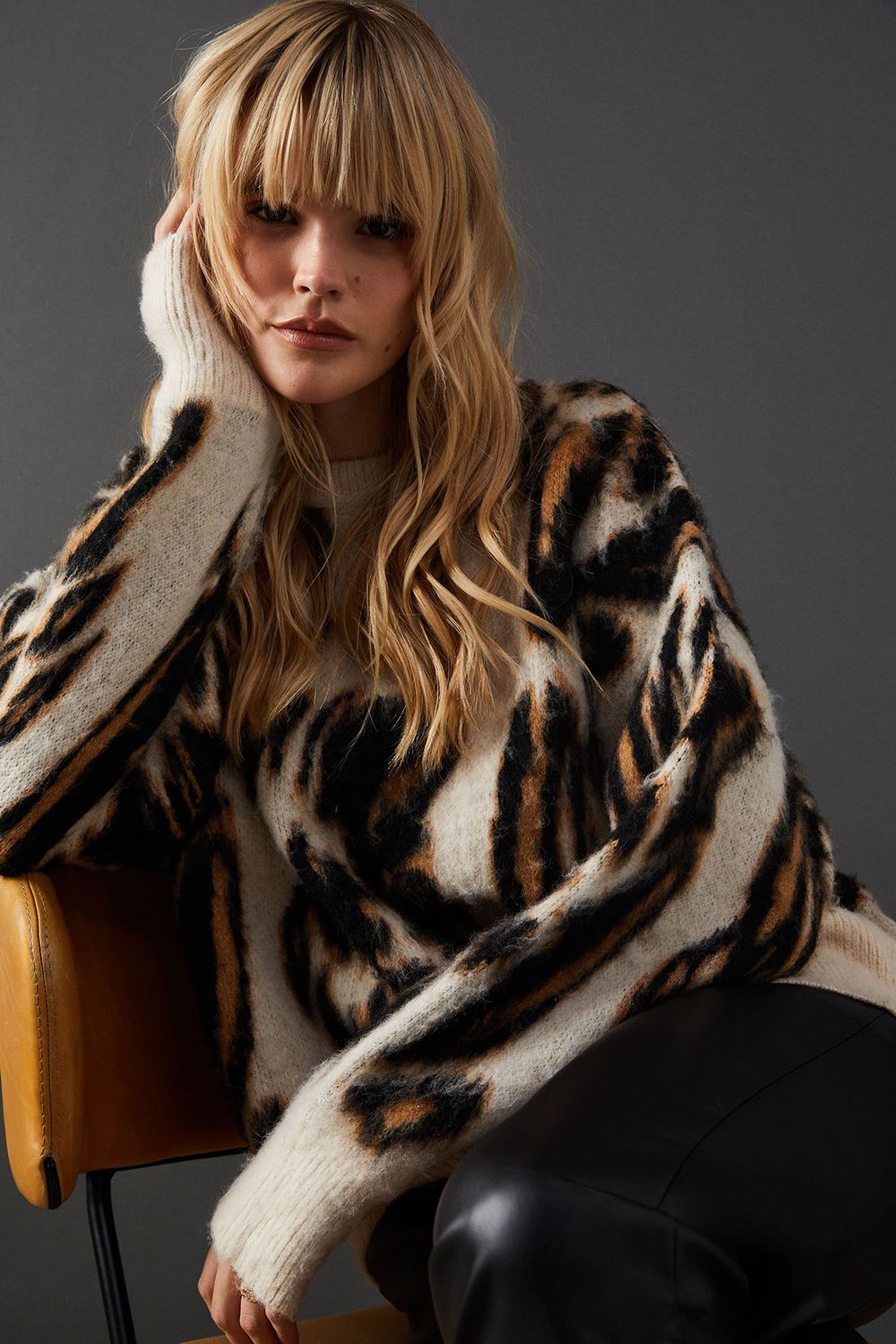 Warehouse Brushed Animal Oversized Jumper Animal image 3