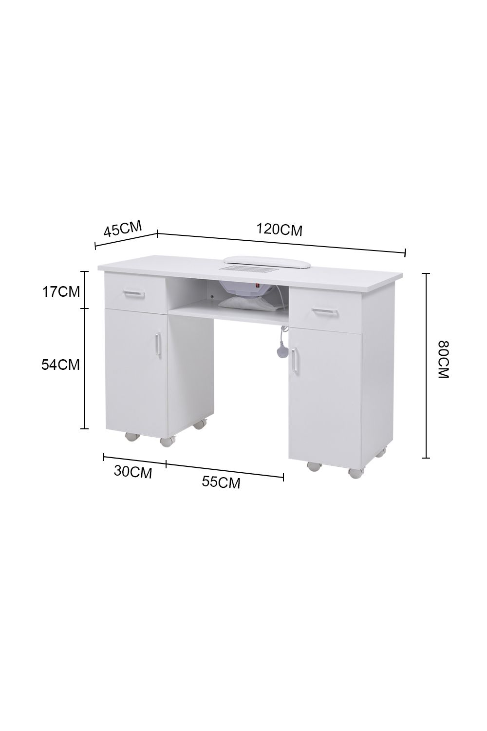 SHEONLY Wheeled Manicure Table with Electric Dust Extractor image 7