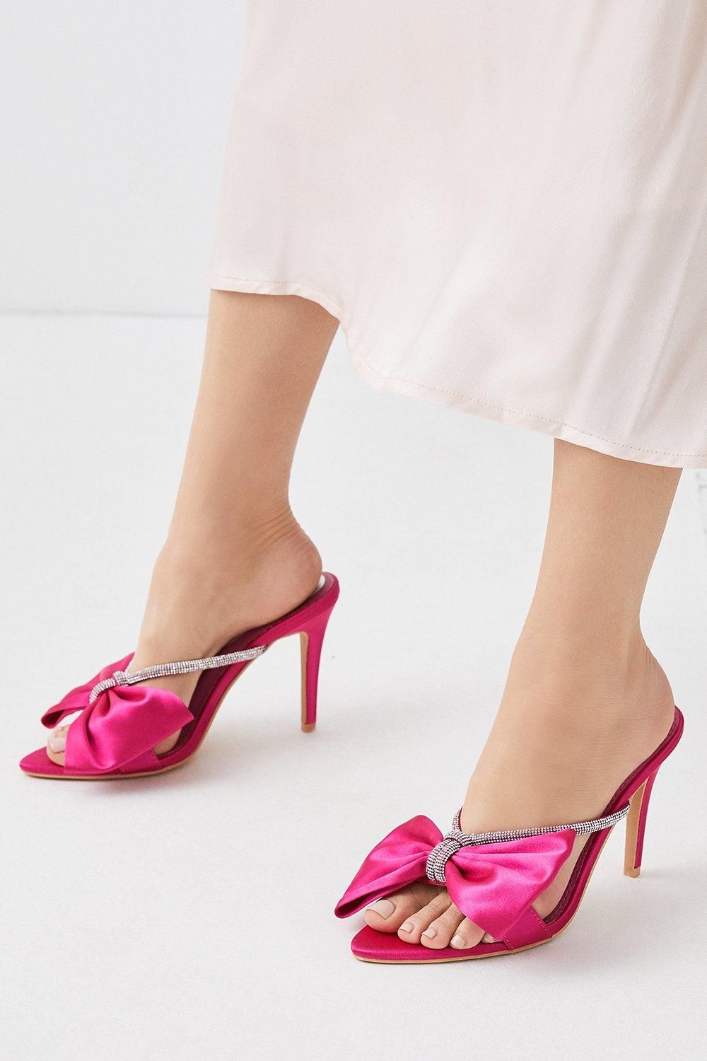 Coast Satin Bow Open Toe Heel Pink image 1