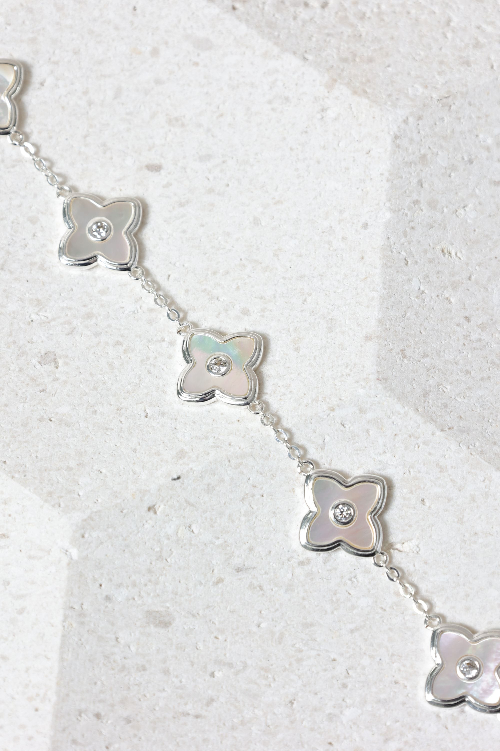 Jon Richard Silver Plated and Mother of Pearl Clover Bracelet image 3