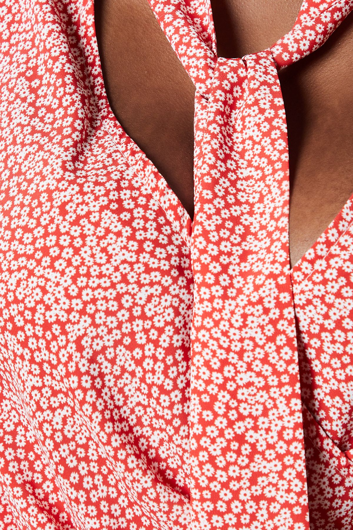 Dorothy Perkins Curve Red Floral Keyhole Long Sleeve Mini Dress Floral image 5