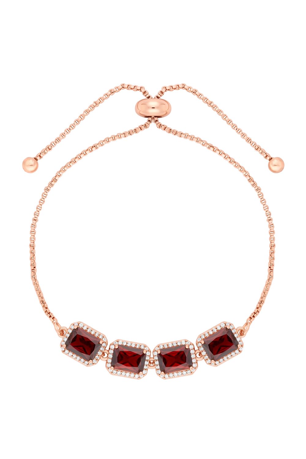 Jon Richard Rose Gold Plated And Cubic Zirconia Garnet Stone Toggle Bracelet image 1