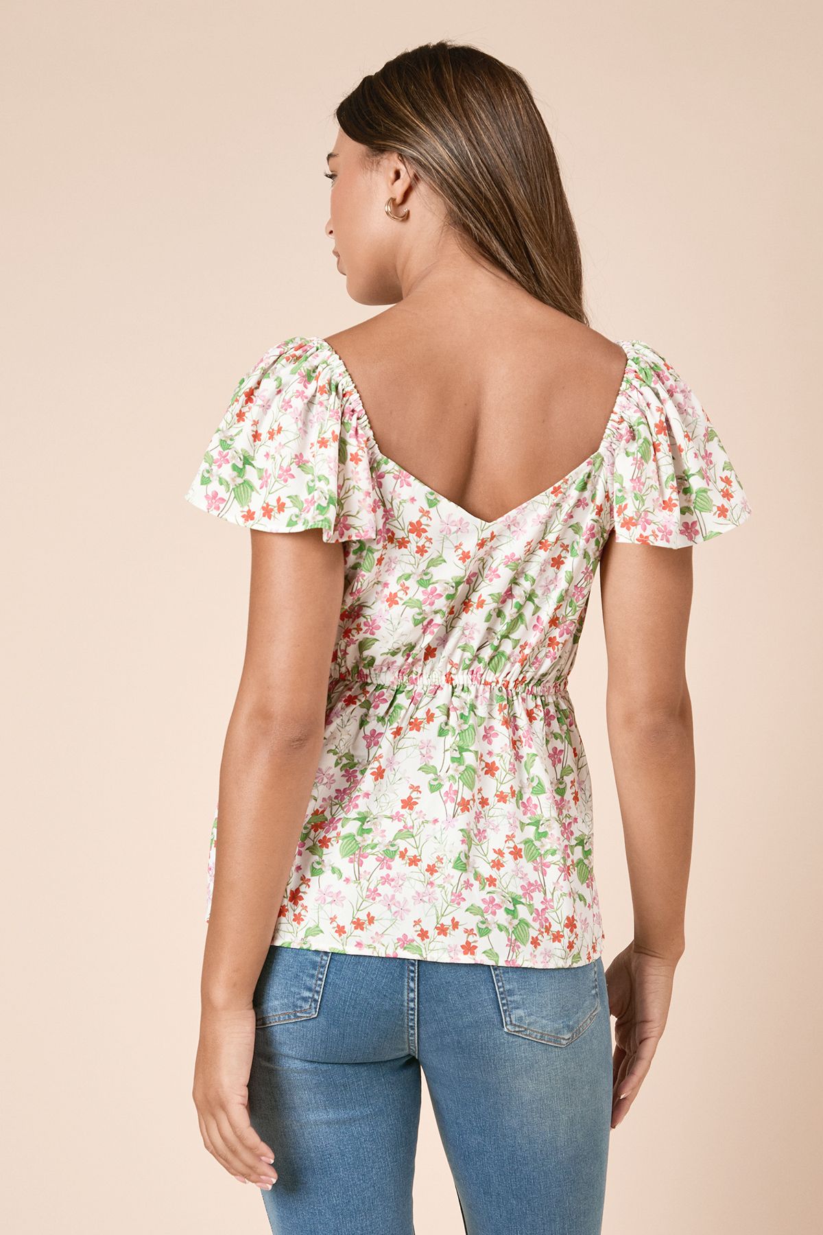 Dorothy Perkins Floral Wrap Front Frill Sleeve Blouse Floral image 4