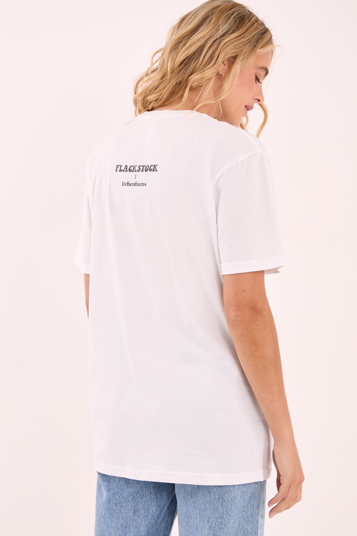 NastyGal Portrait Flackstock T-Shirt White image 3