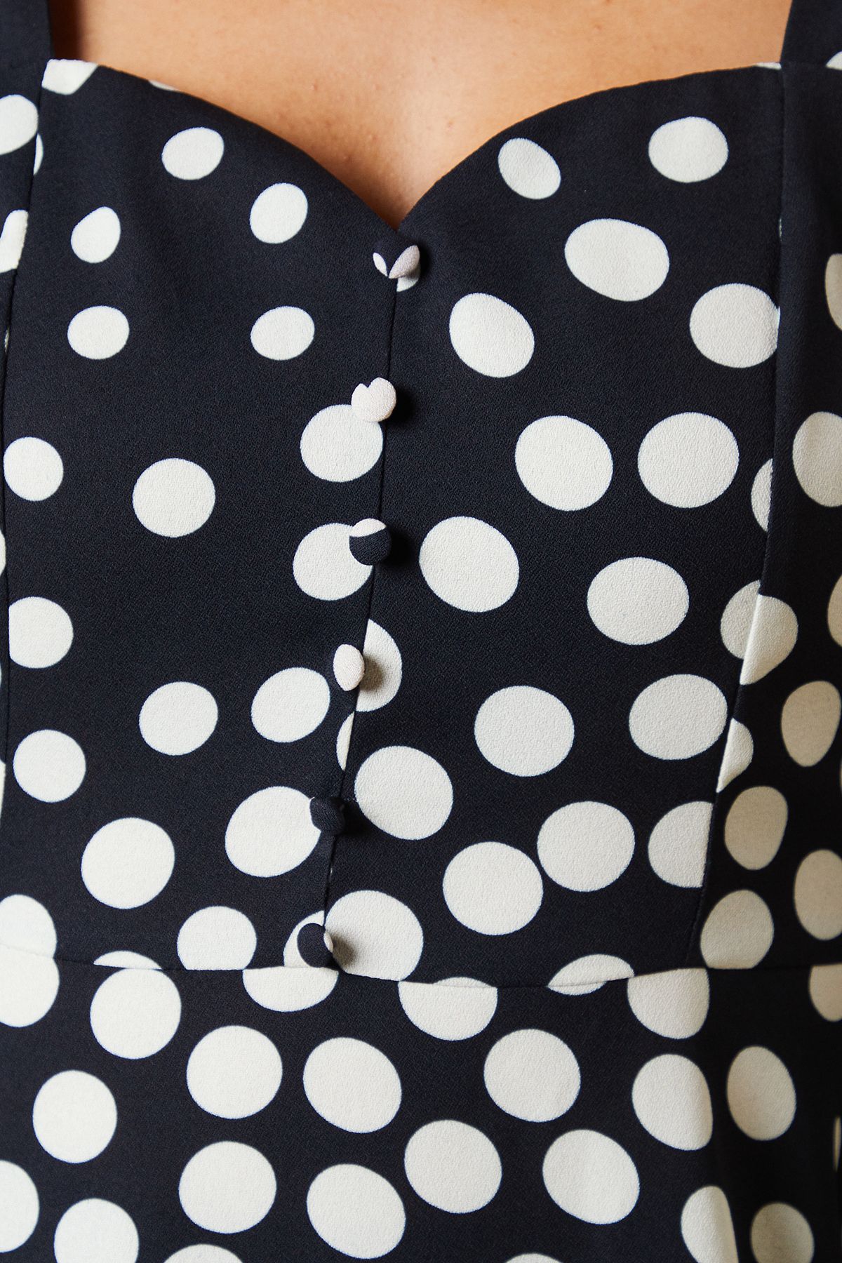 Dorothy Perkins Black Spot Button Front Mini Dress Black image 5
