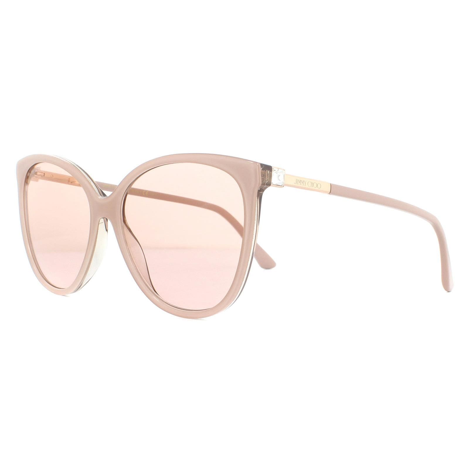 Jimmy Choo Cat Eye Nude Glitter Gold Mirror Sunglasses image 2