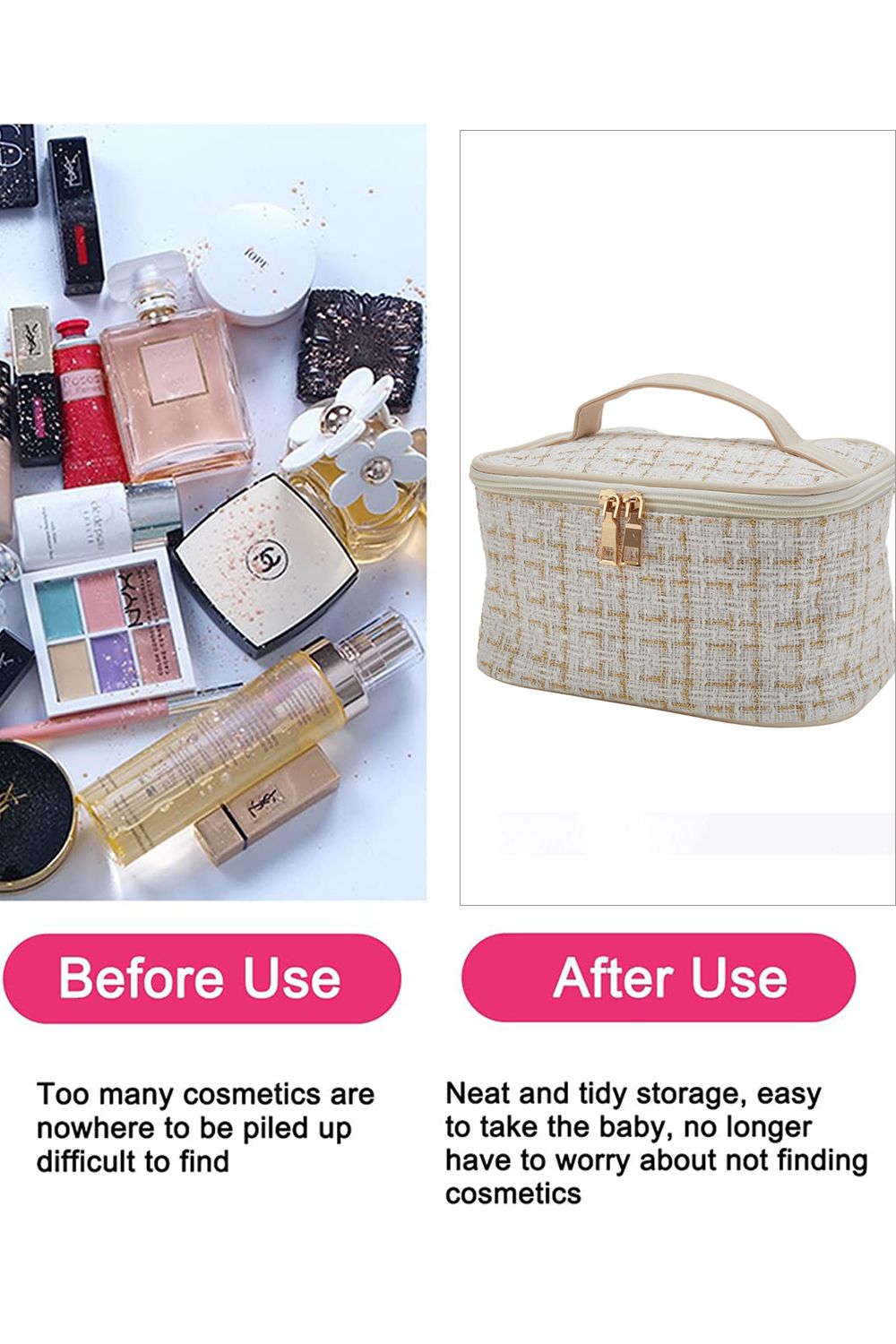 Living and Home Large Toiletry Bag Cosmetic Bag Travel Makeup Bag Organizer image 4