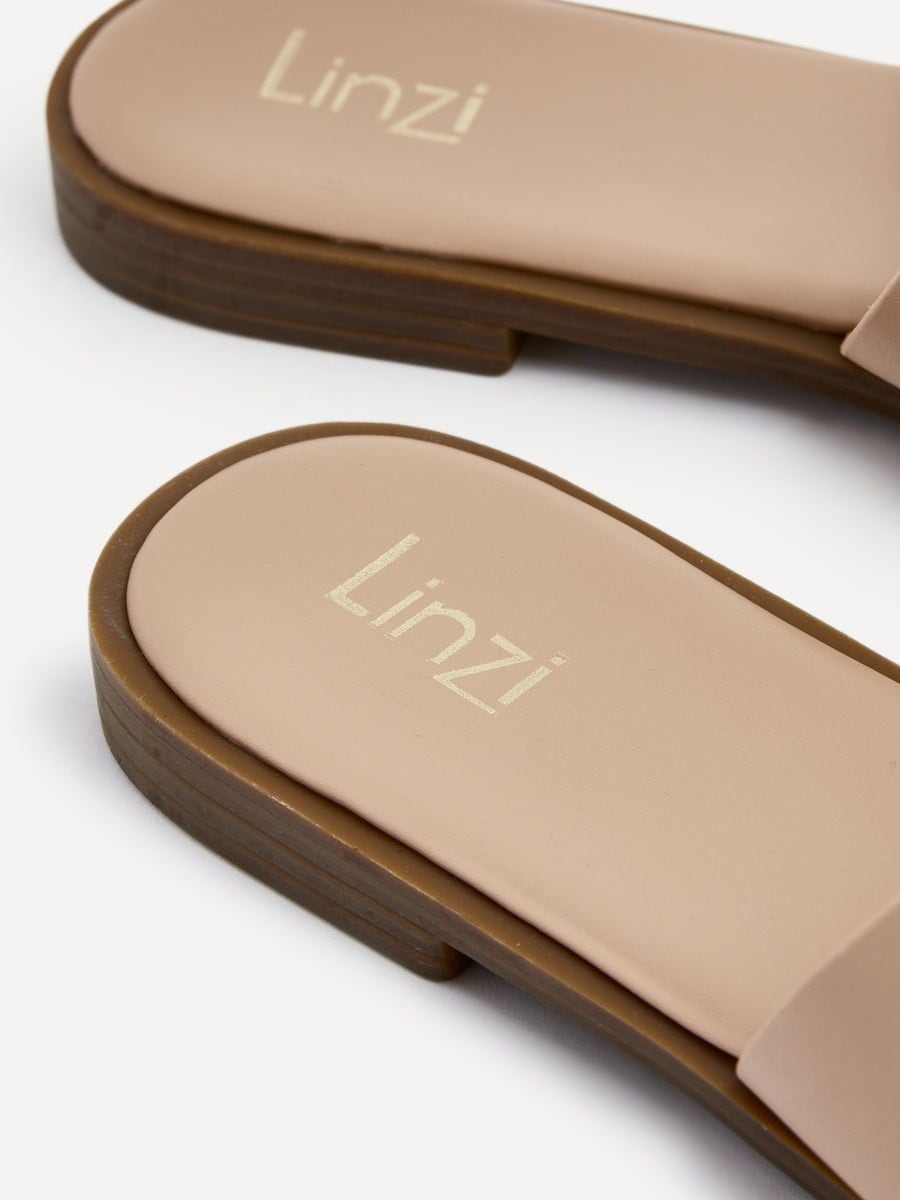 Linzi Vida Mocha Faux Leather Flat Sandal image 5