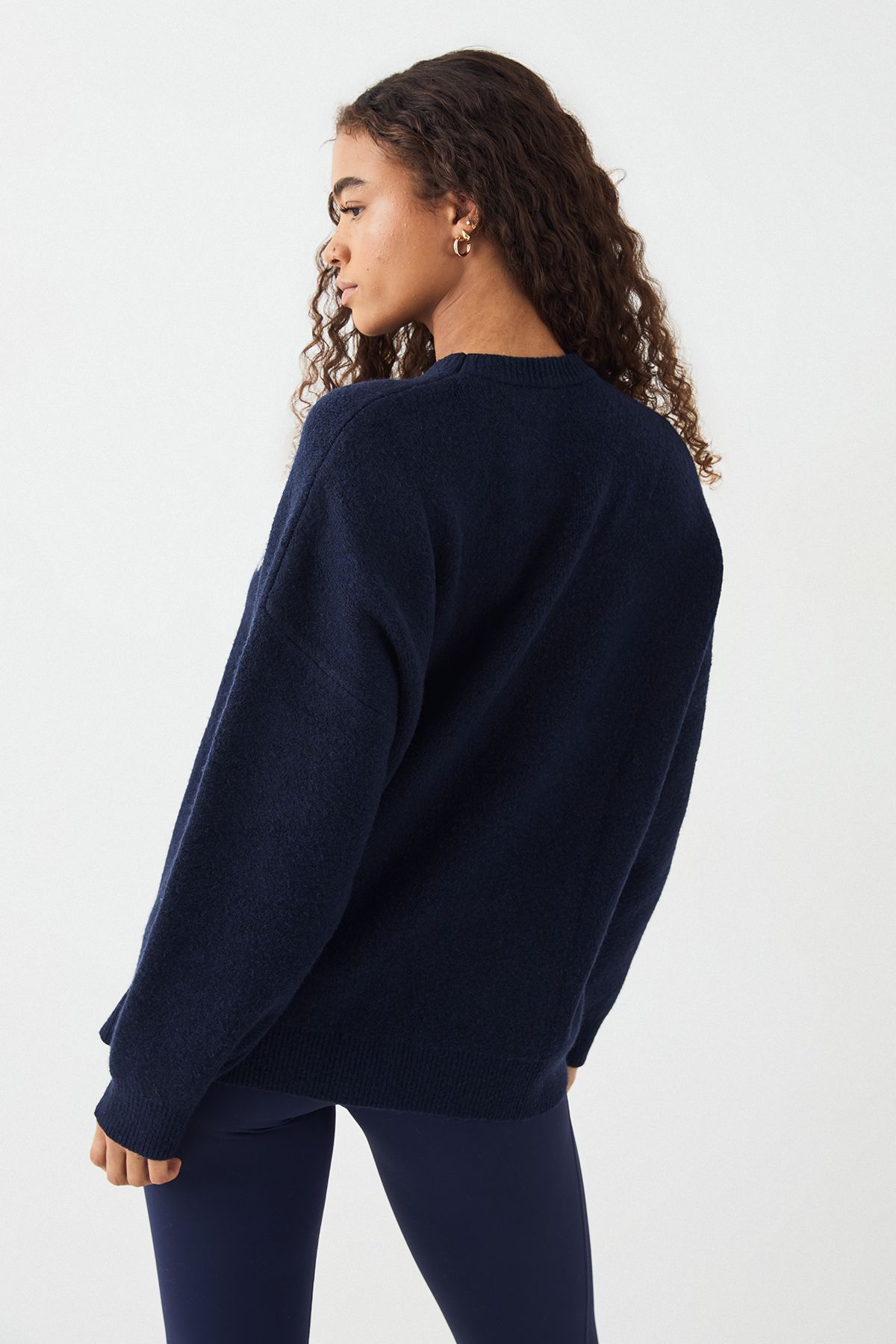 DSGN Studio DSGN Studio Knitted Oversized Crew Neck Jumper Navy image 2