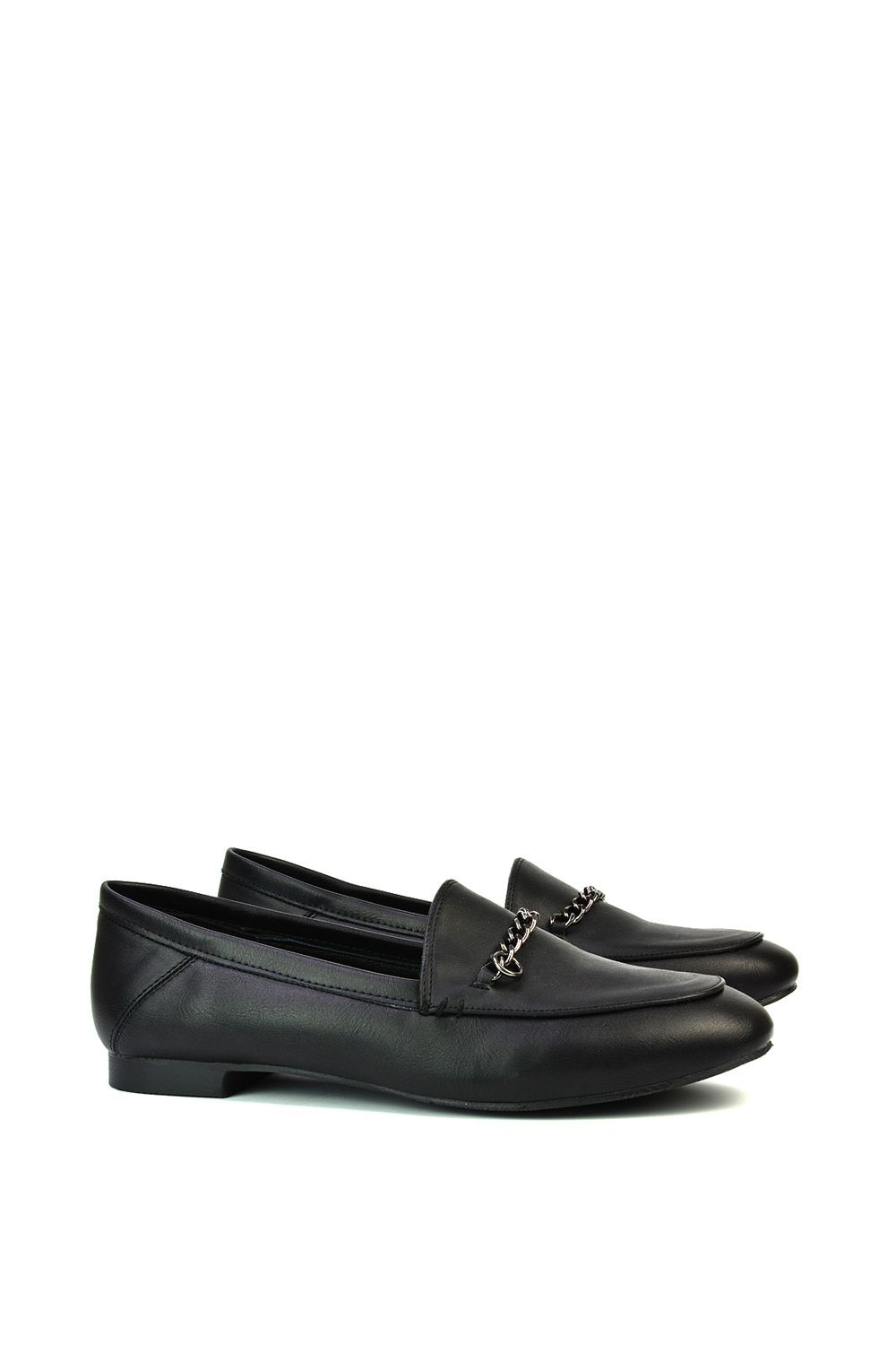 XY London 'Tessah' Chain Detail Flat Heel Slip On Loafers image 2