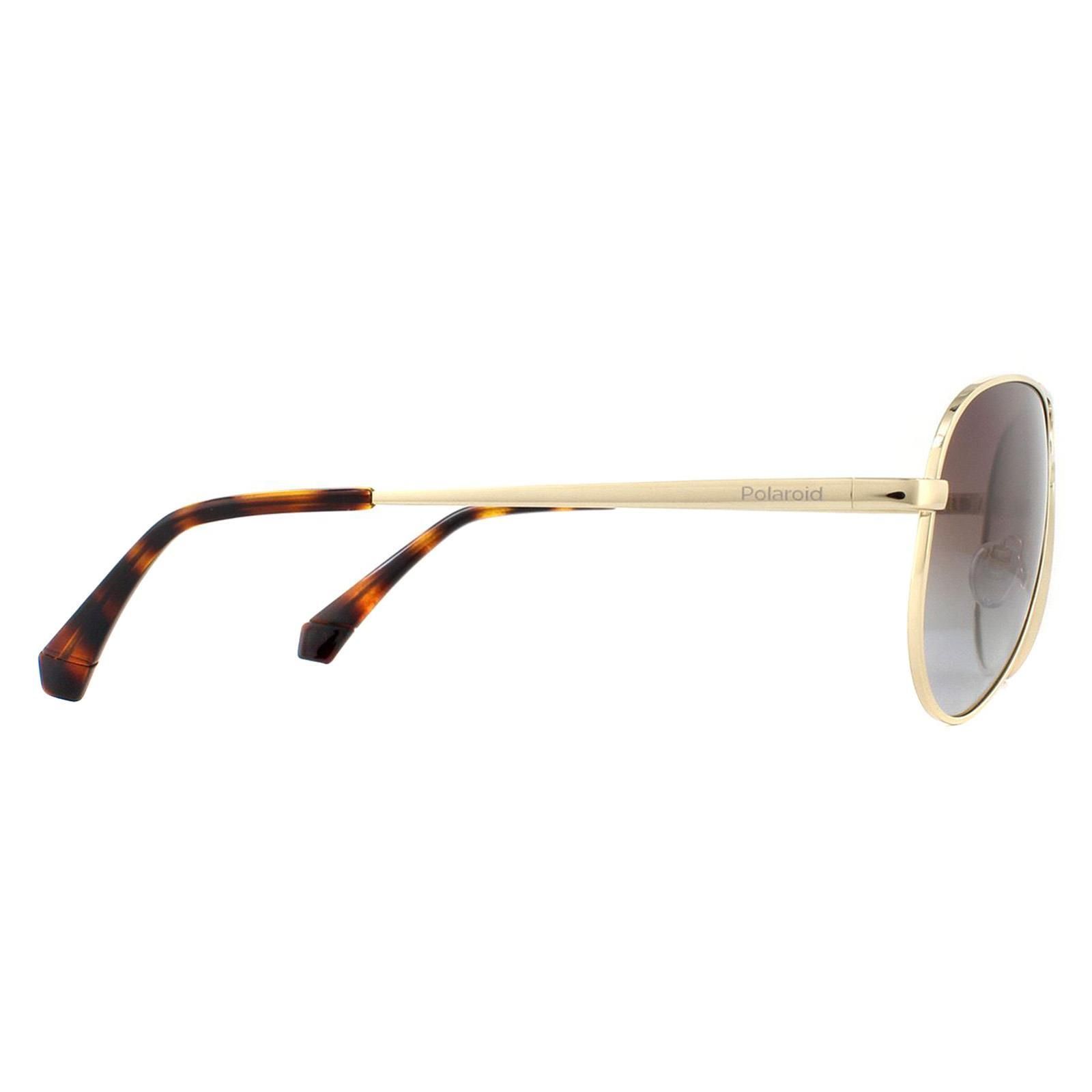 Polaroid Aviator Gold Brown Gradient Polarized Sunglasses image 4