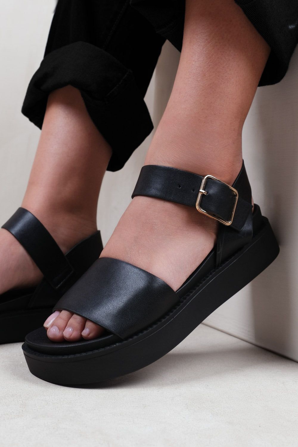 Where's That From 'Phoenix' Wide Fit Classic Flat Sandals With Strap And Buckle Detail image 3